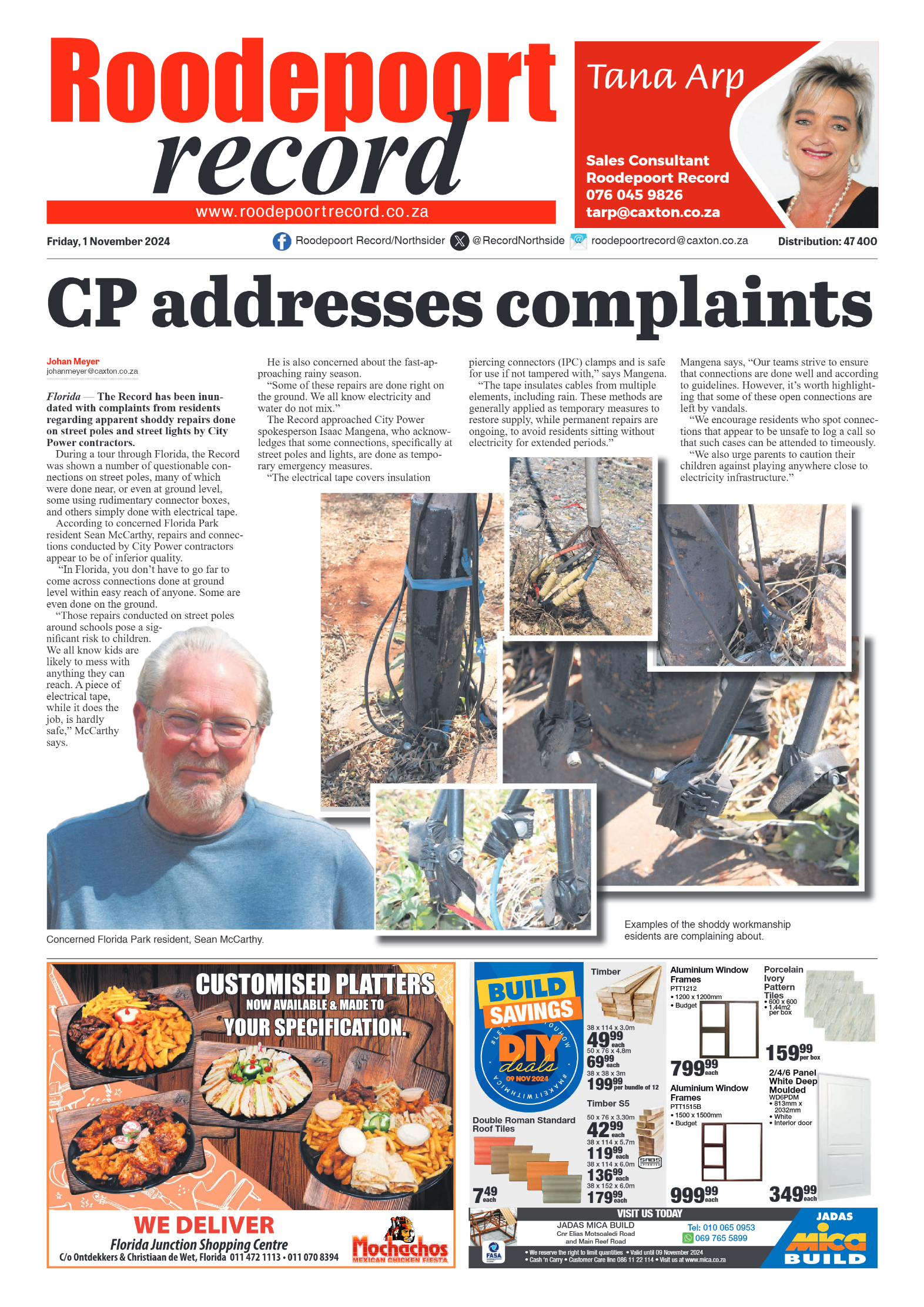 Roodepoort Record 1 November 2024 page 1