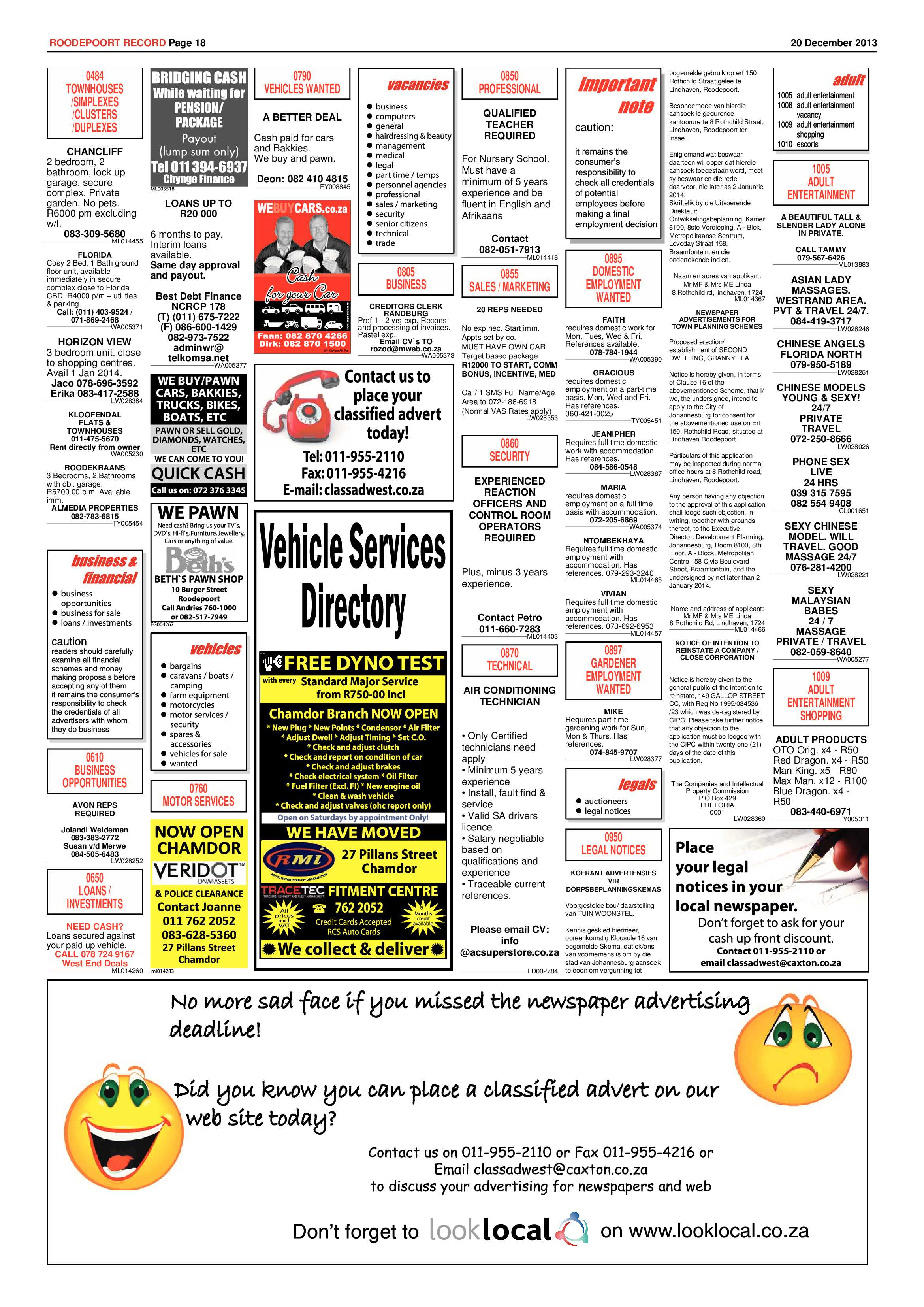 Roodepoort Record 20 December 2013 page 18