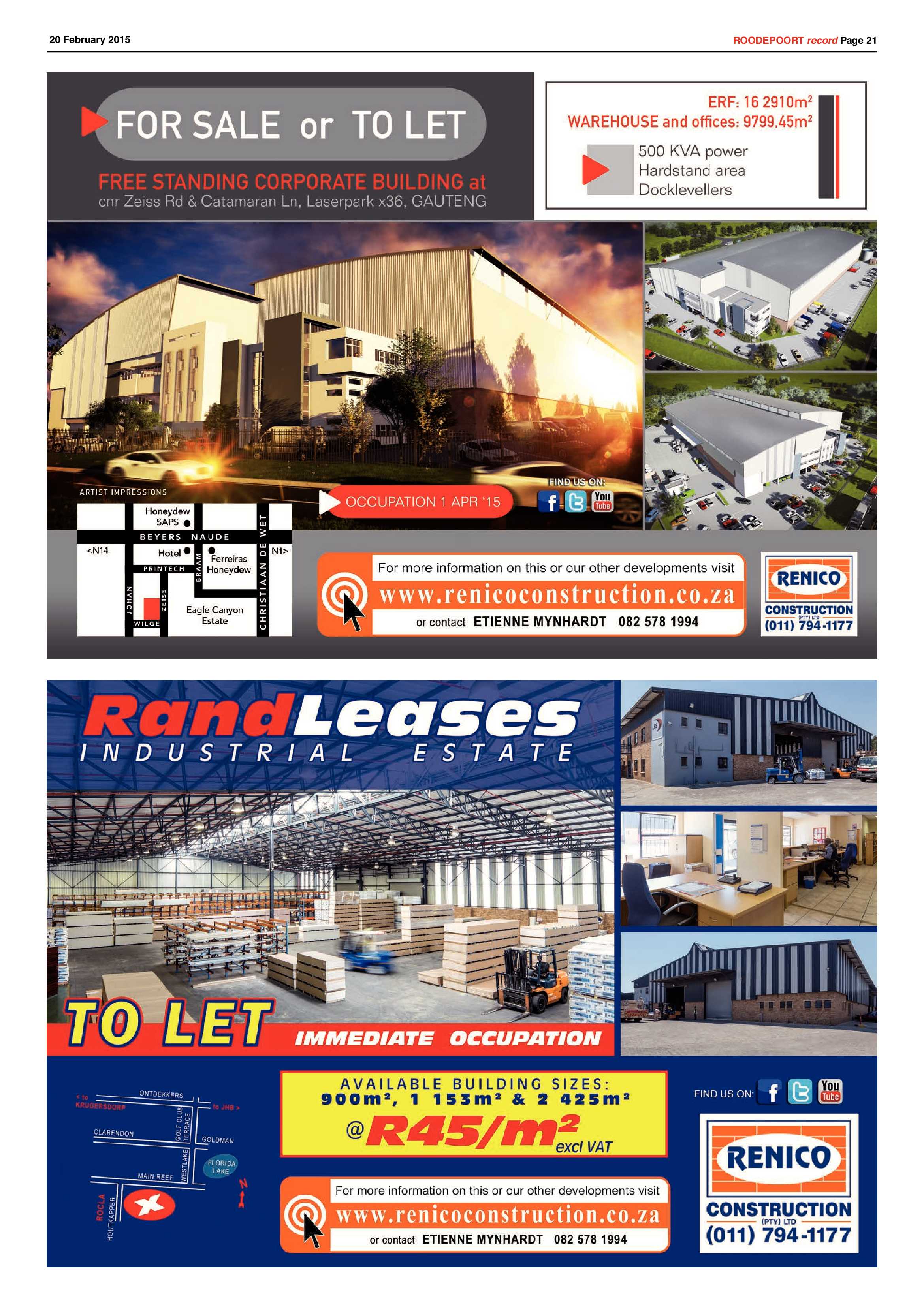 Roodepoort Record 20 February 2015 page 21