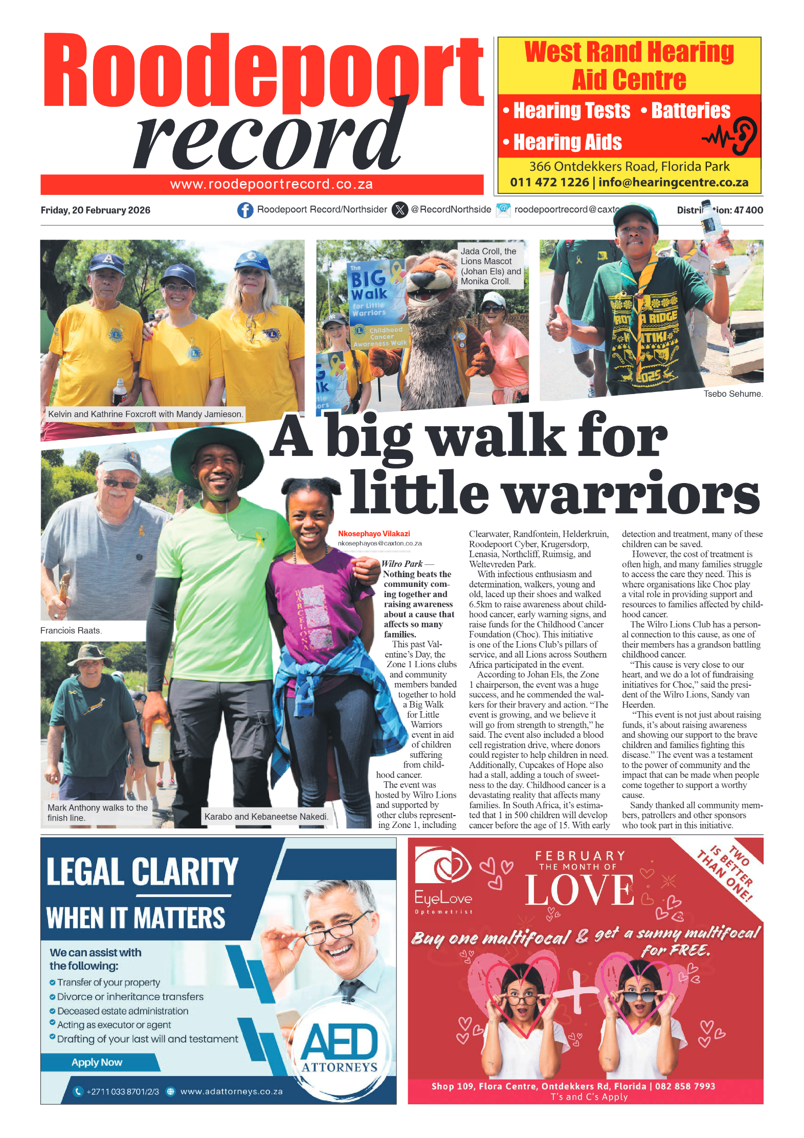 Roodepoort Record 20 February 2025 page 1