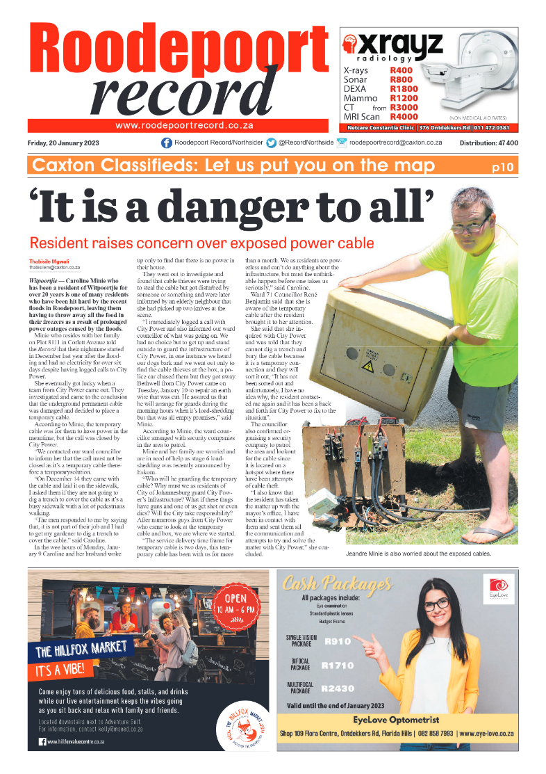Roodepoort Record 20 January 2023 page 1