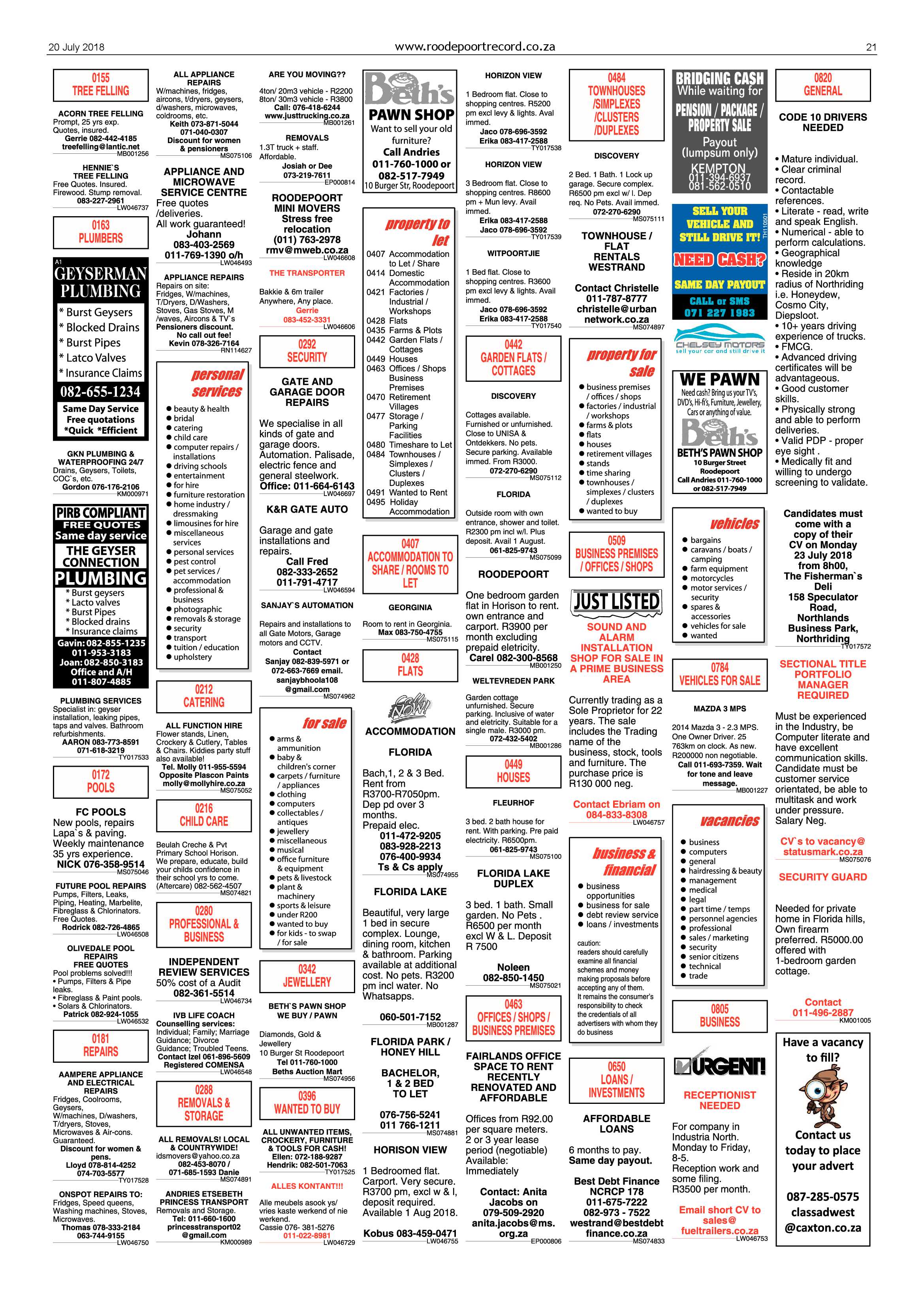 Roodepoort Record 20 July 2018 page 21