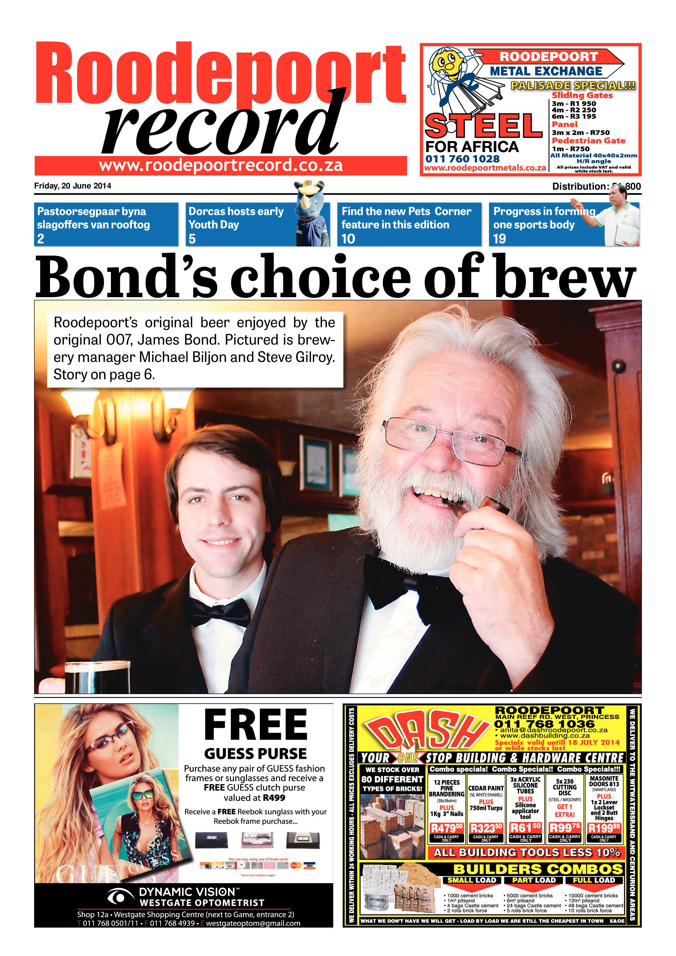 Roodepoort Record 20 June 2014 page 1
