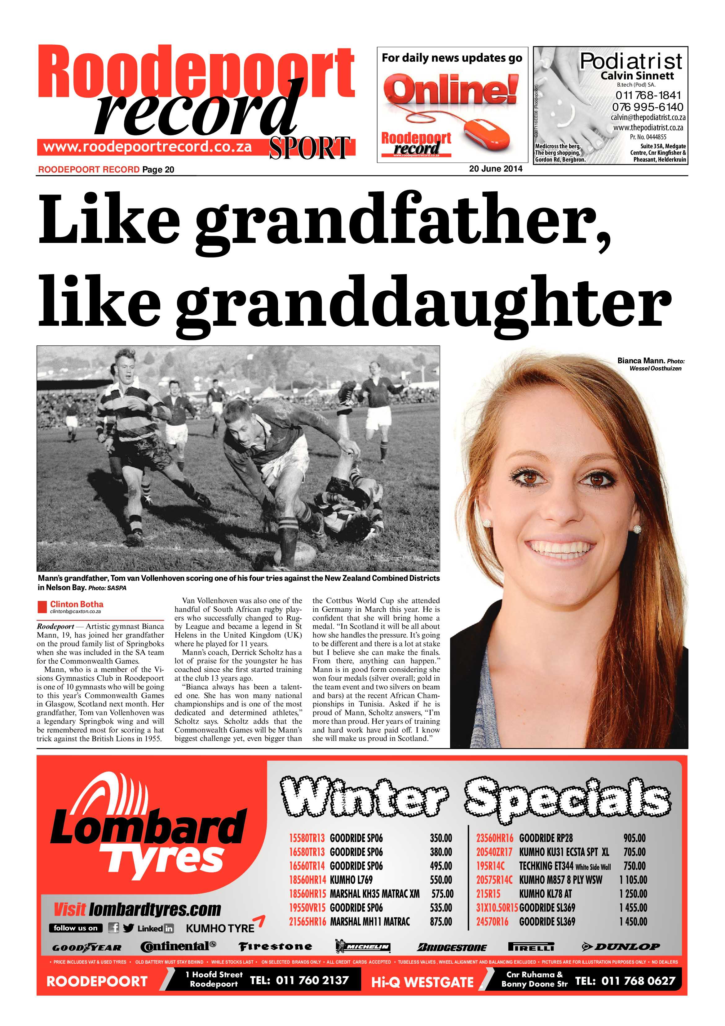 Roodepoort Record 20 June 2014 page 20