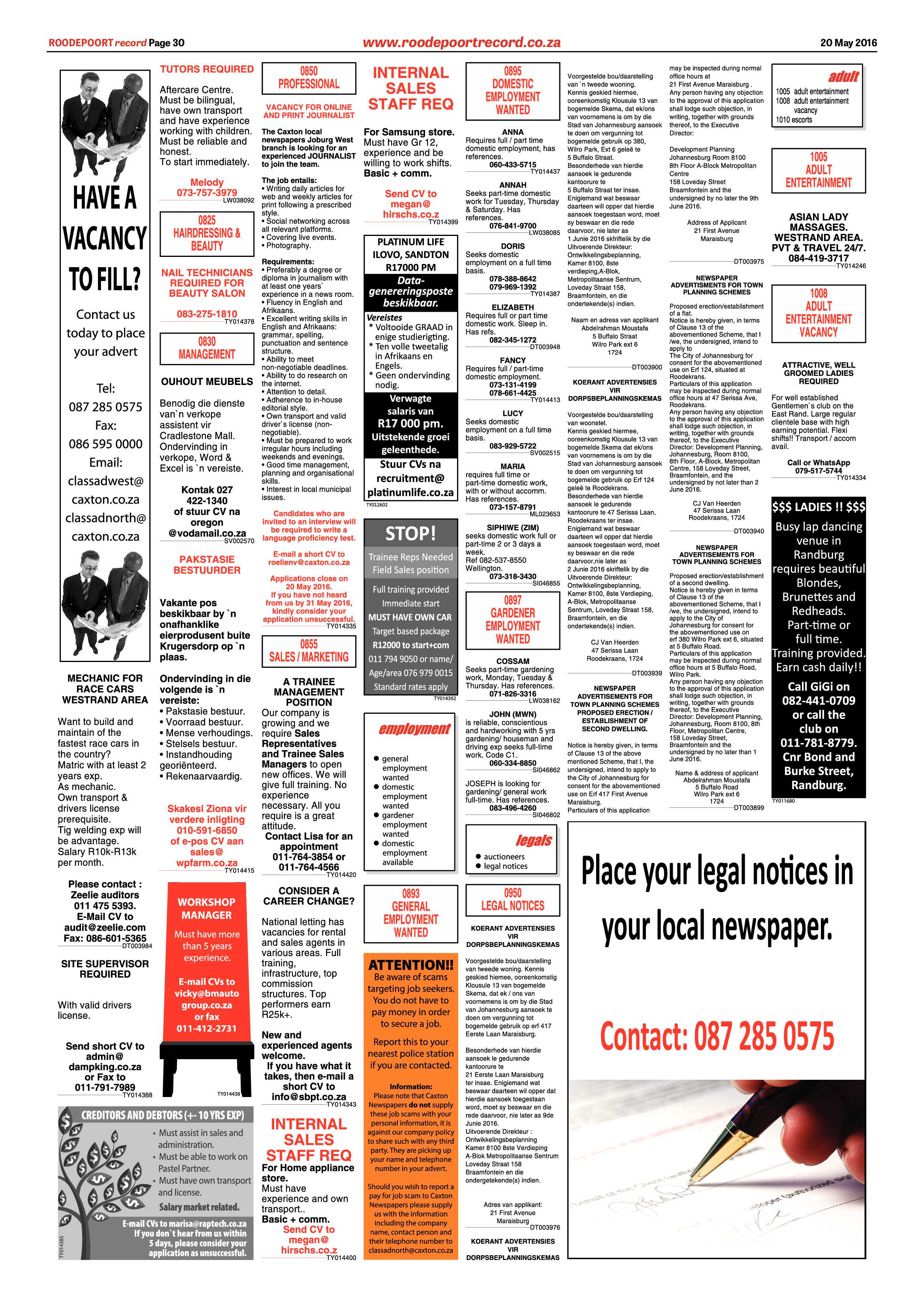 Roodepoort Record 20 May 2016 page 30