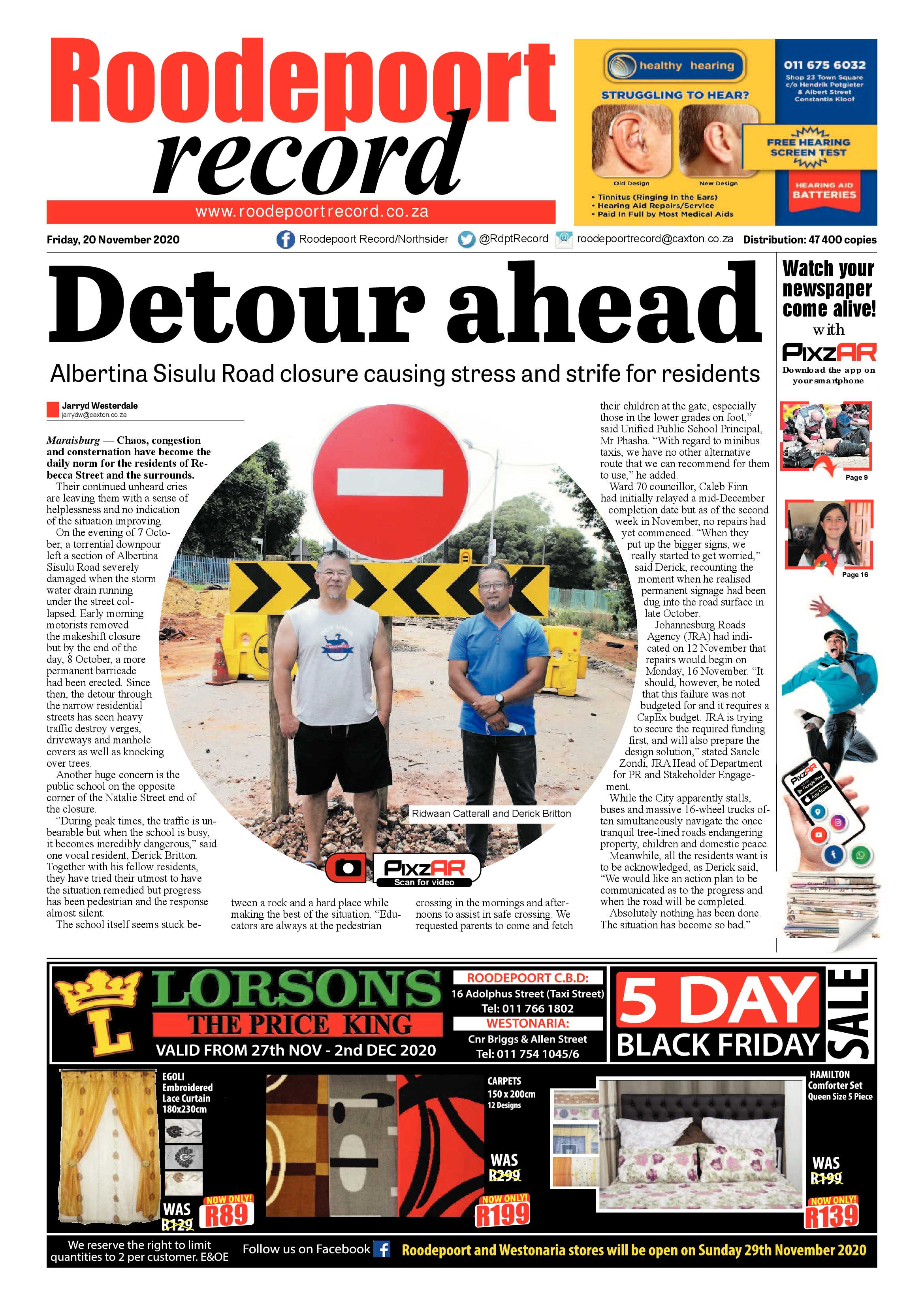 Roodepoort Record 20 November 2020 page 1