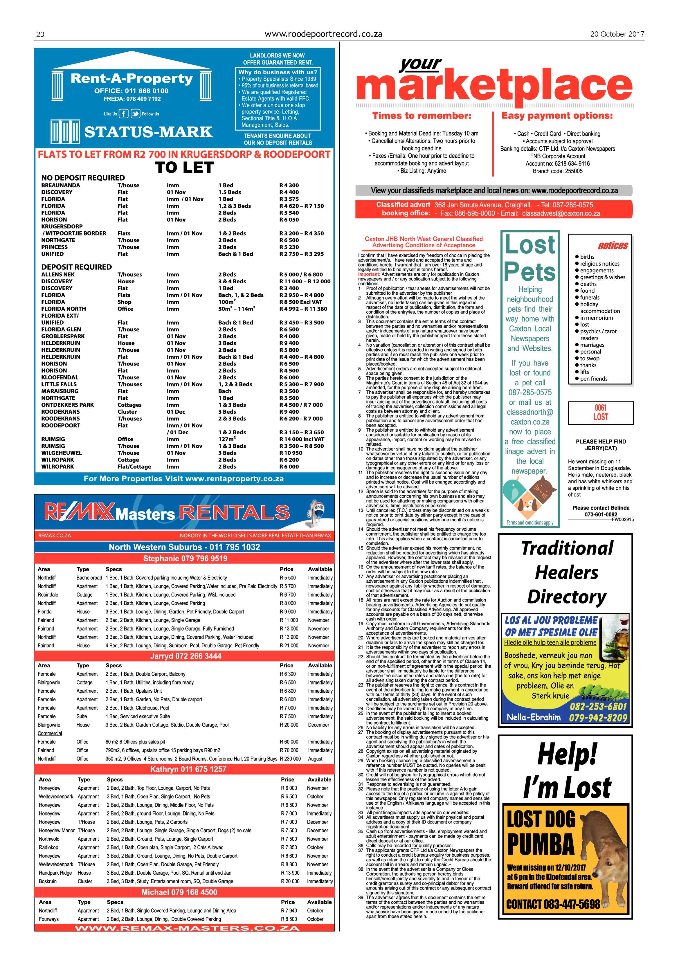 Roodepoort Record 20 October 2017 page 20