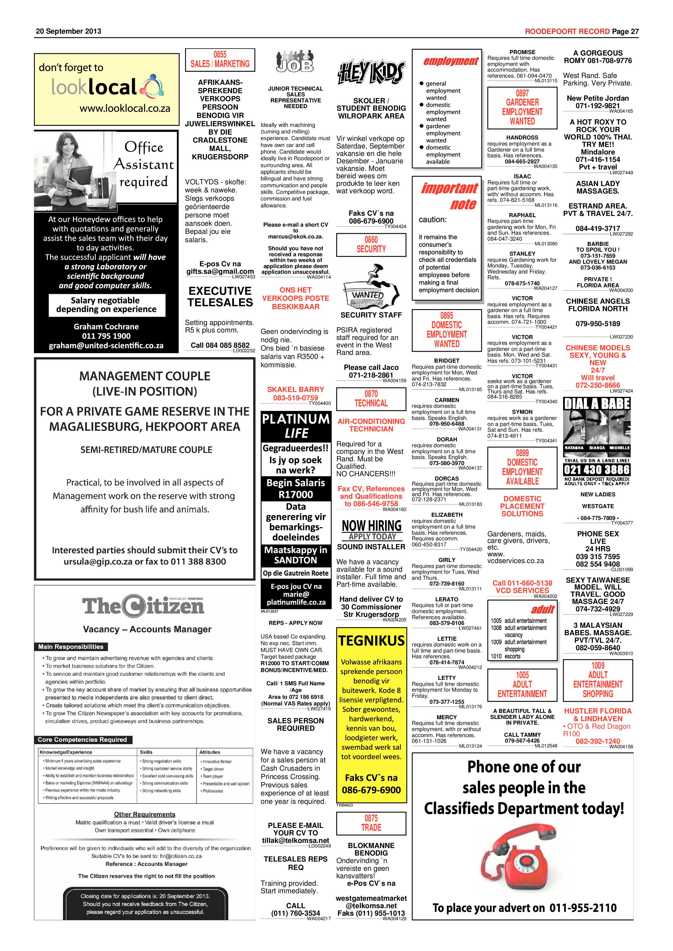 Roodepoort Record 20 September 2013 page 27