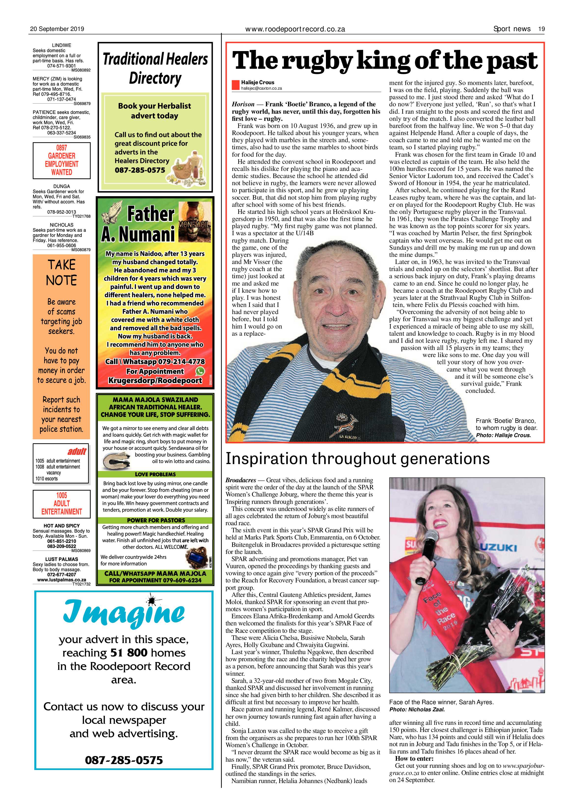 Roodepoort Record 20 September 2019 page 19
