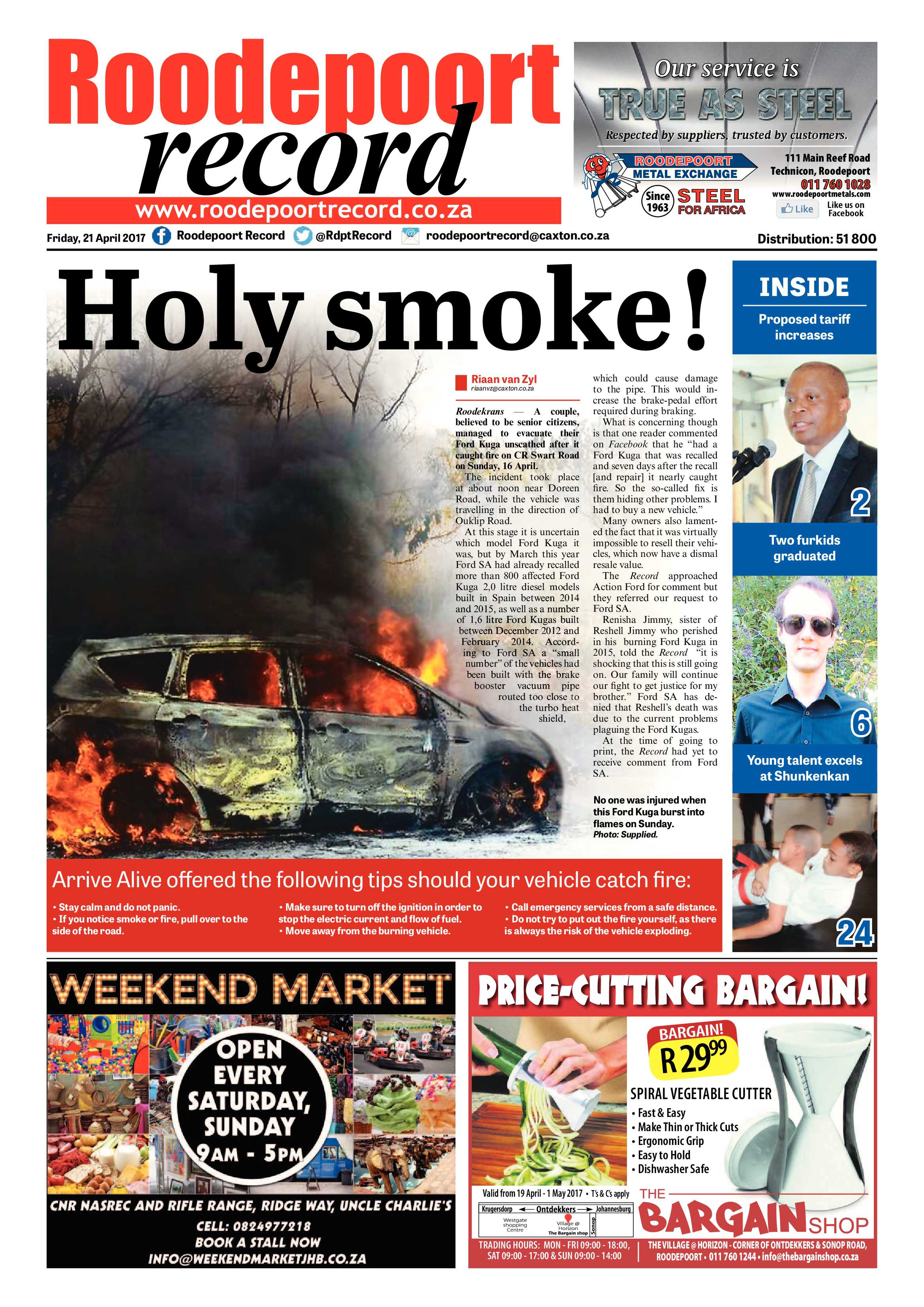 Roodepoort Record 21 April 2017 page 1