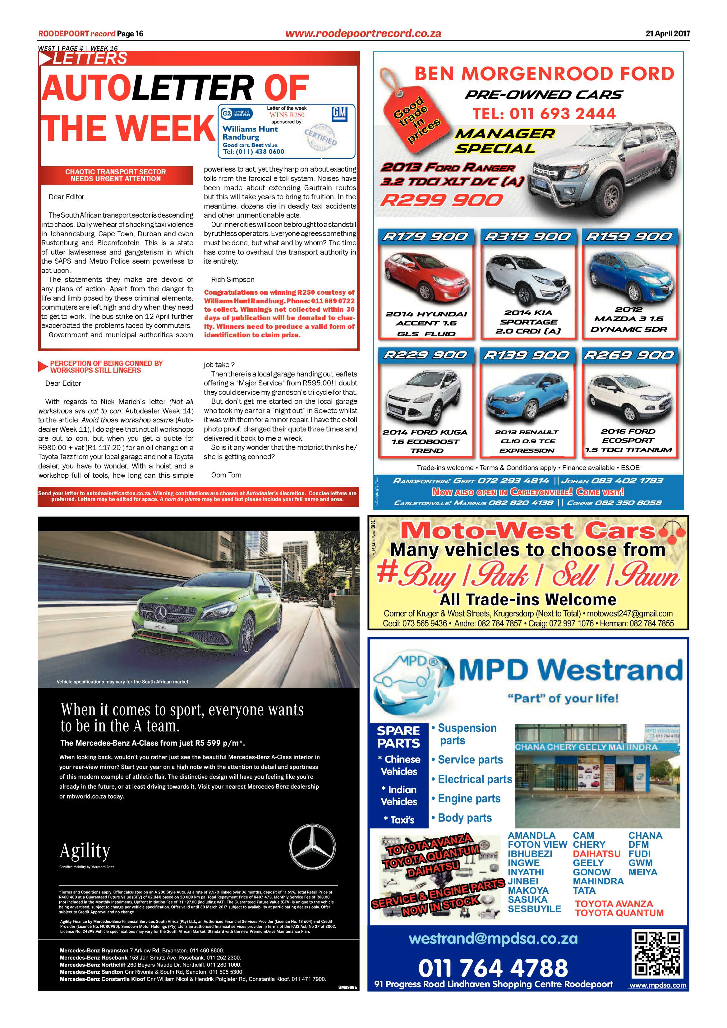 Roodepoort Record 21 April 2017 page 16
