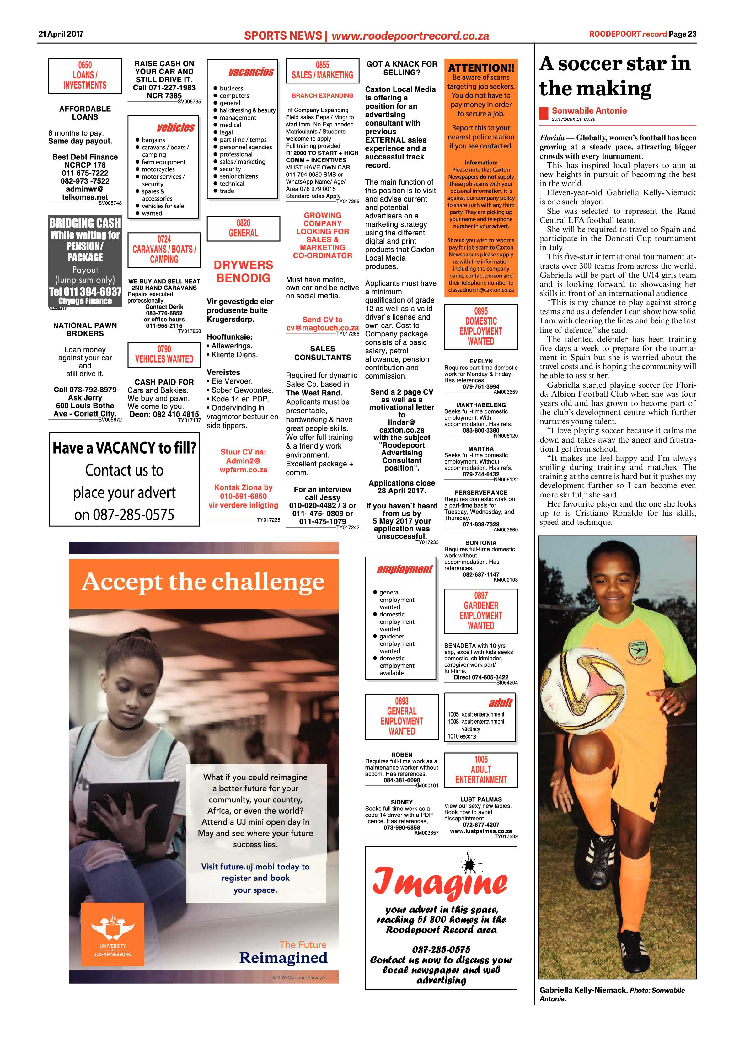 Roodepoort Record 21 April 2017 page 23