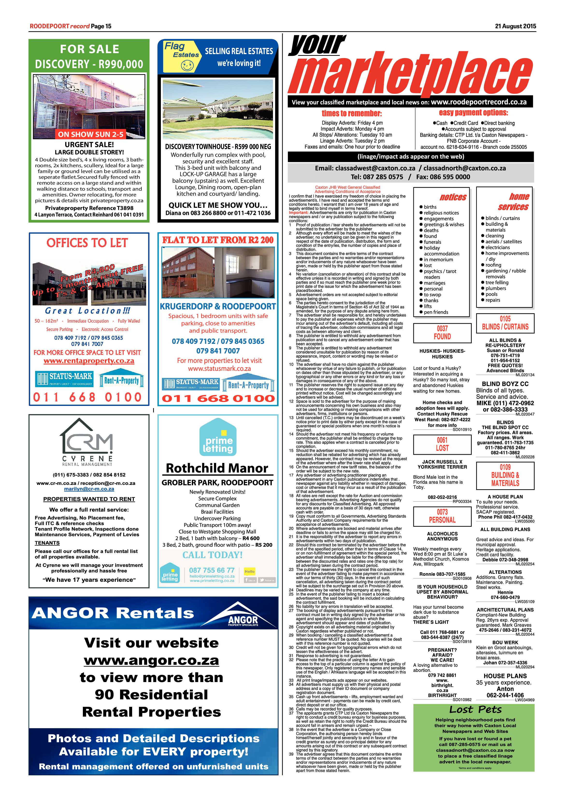 Roodepoort Record 21 August 2015 page 20