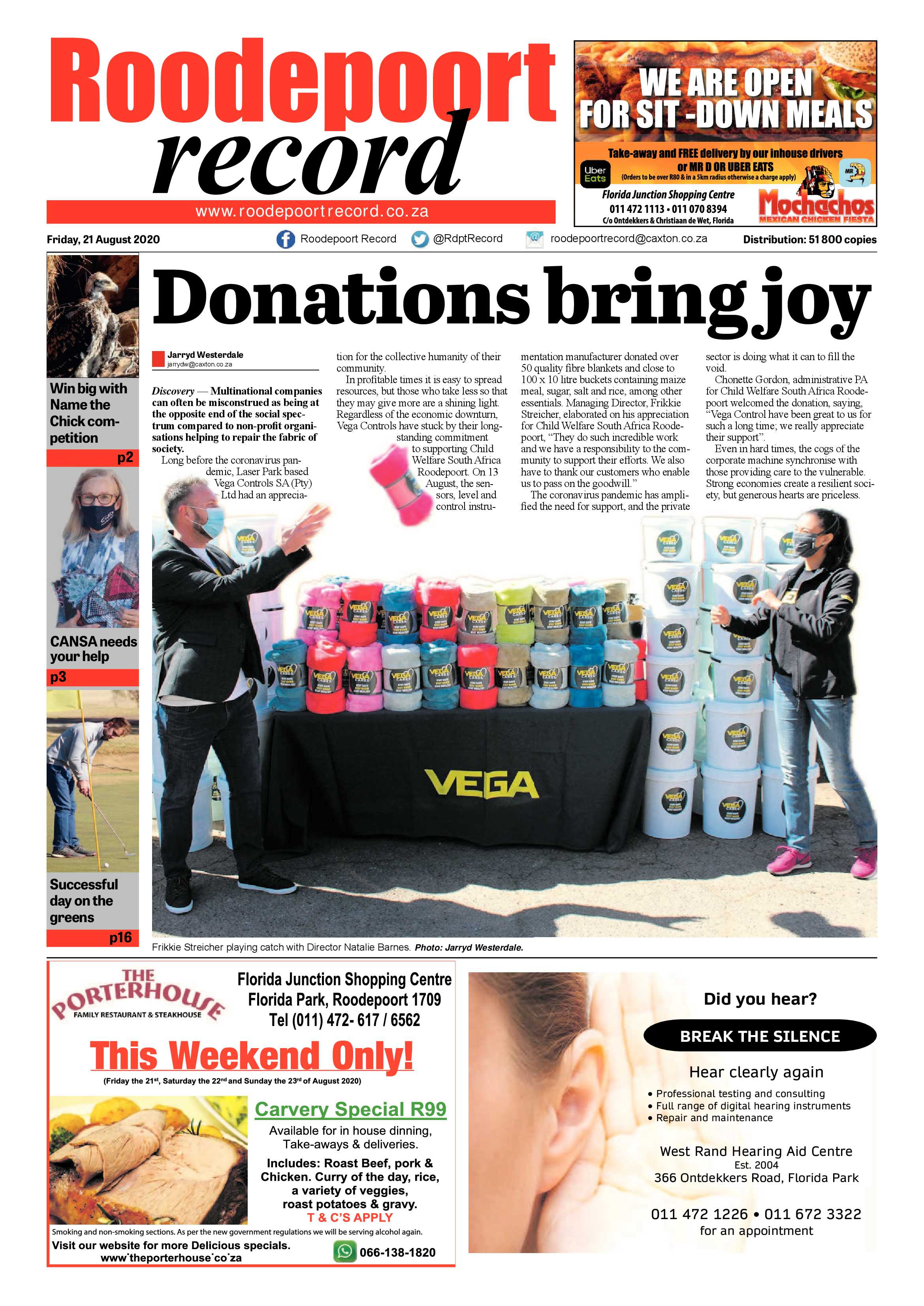 Roodepoort Record 21 August 2020 page 1