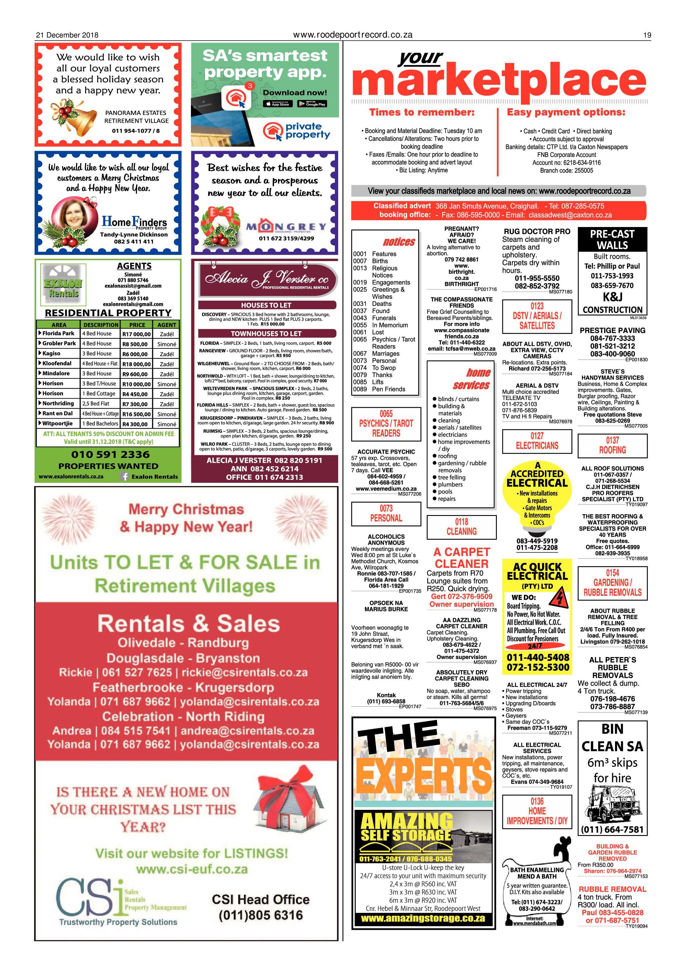 Roodepoort Record 21 December 2018 page 19