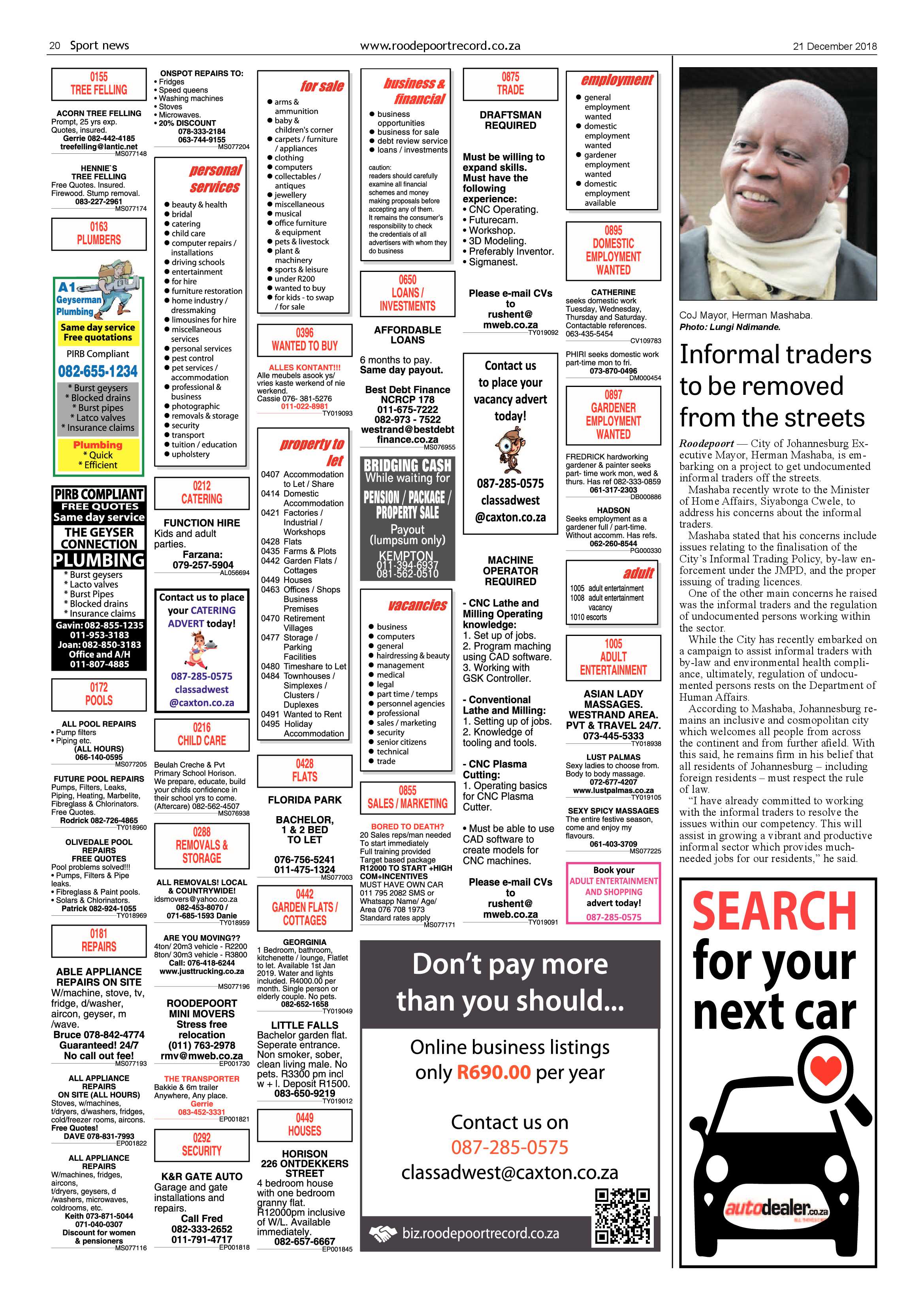 Roodepoort Record 21 December 2018 page 20