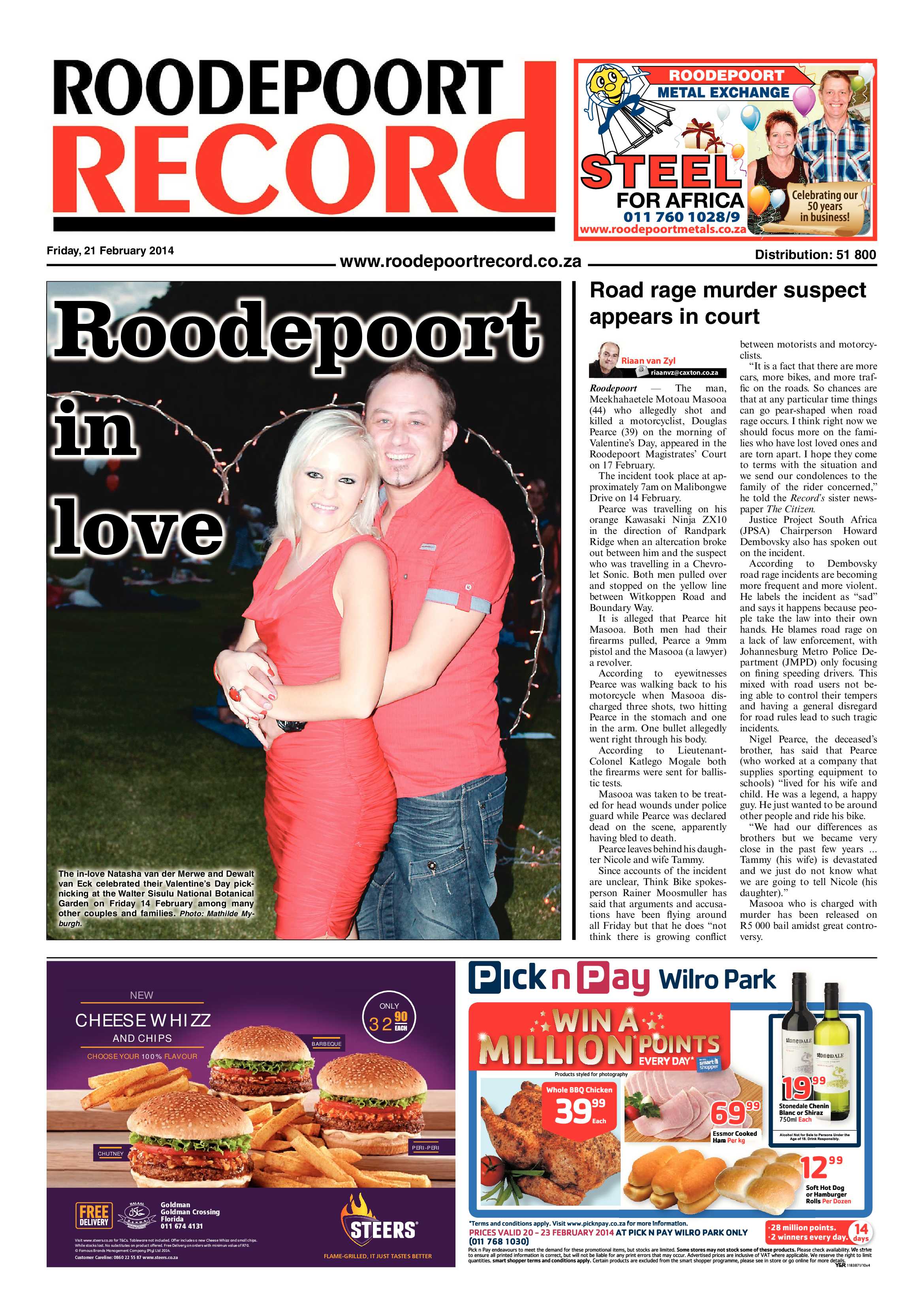 Roodepoort Record 21 February 2014 page 1