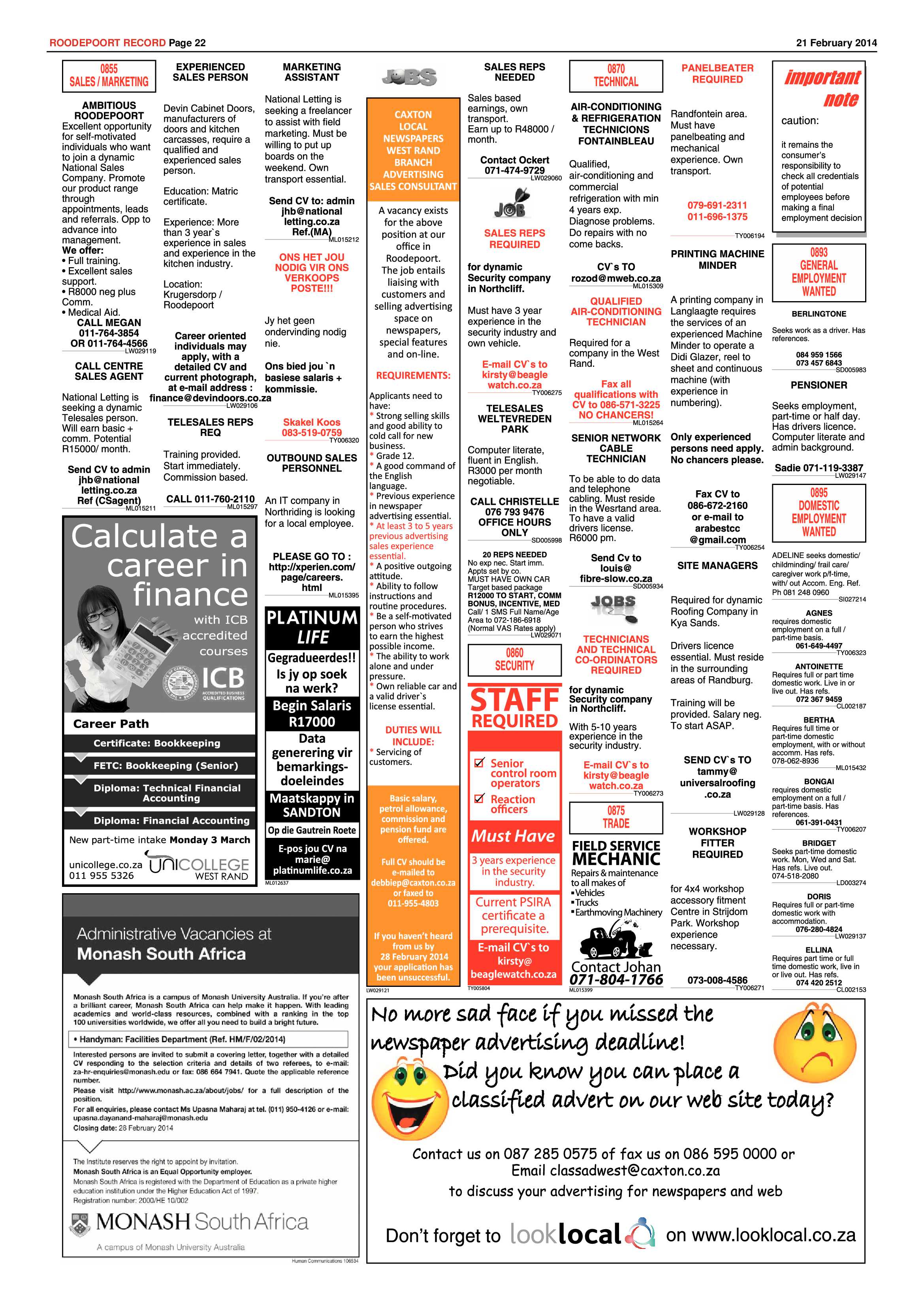 Roodepoort Record 21 February 2014 page 22