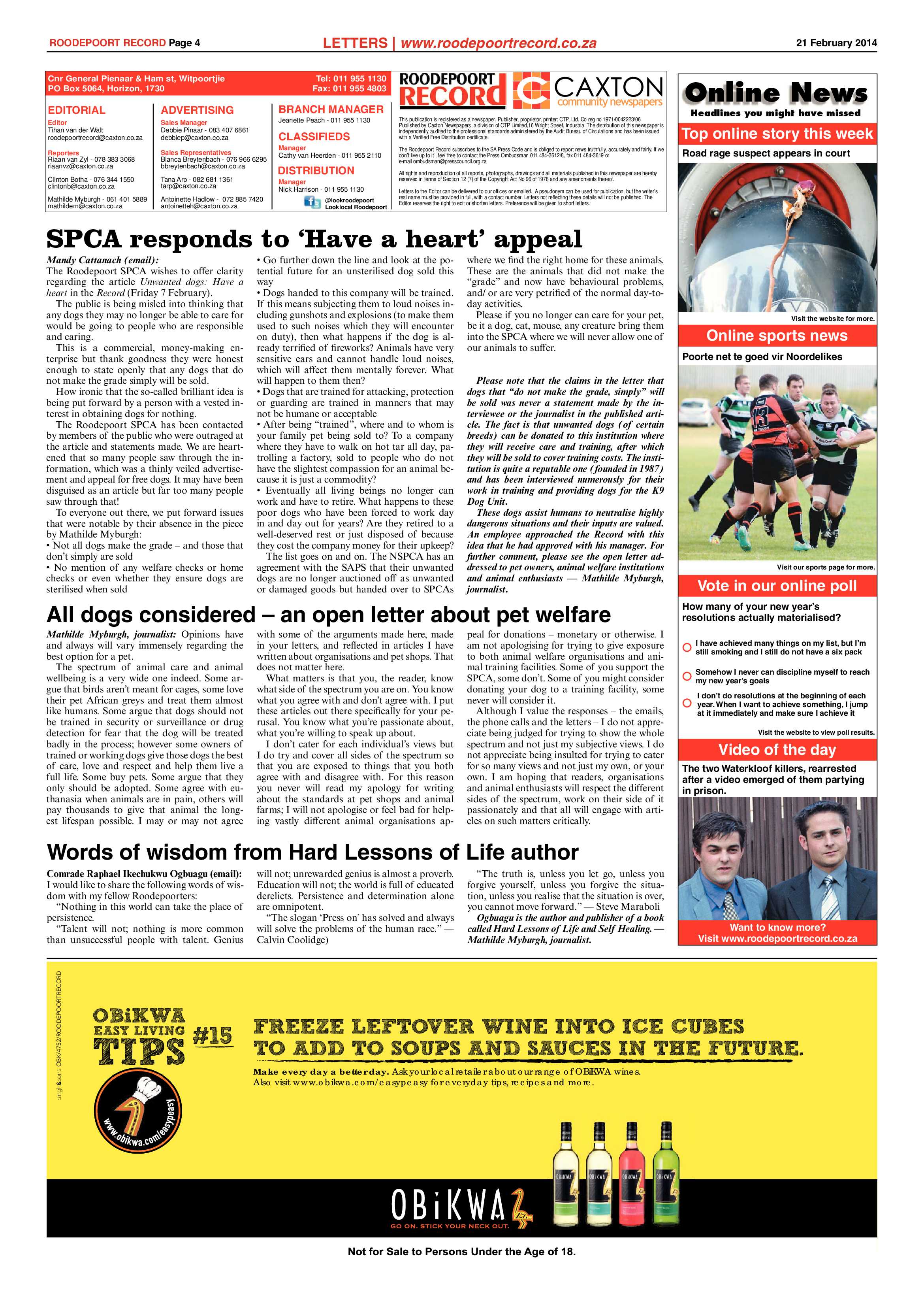 Roodepoort Record 21 February 2014 page 4