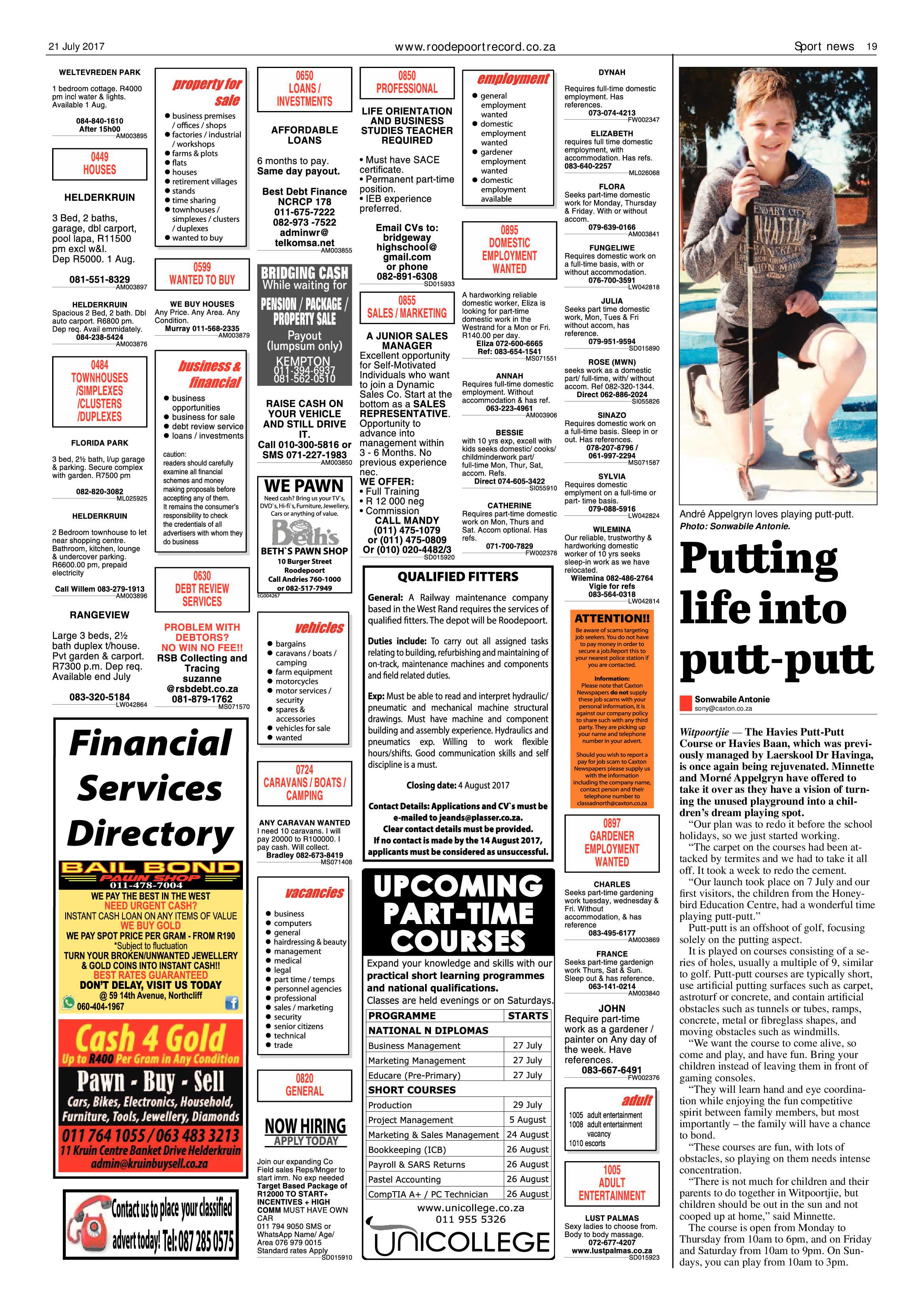 Roodepoort Record 21 July 2017 page 19