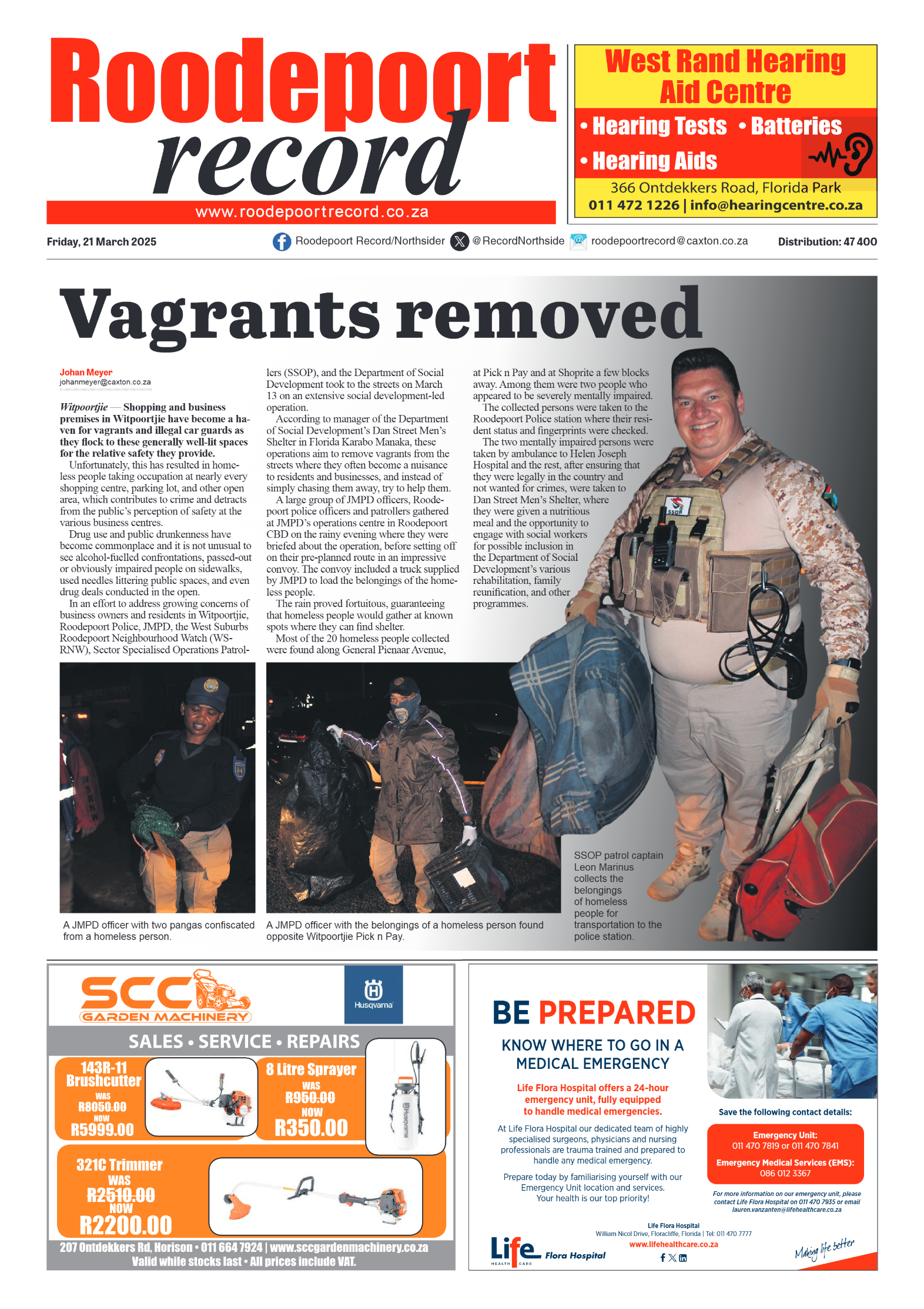 Roodepoort Record 21 March 2025 page 1