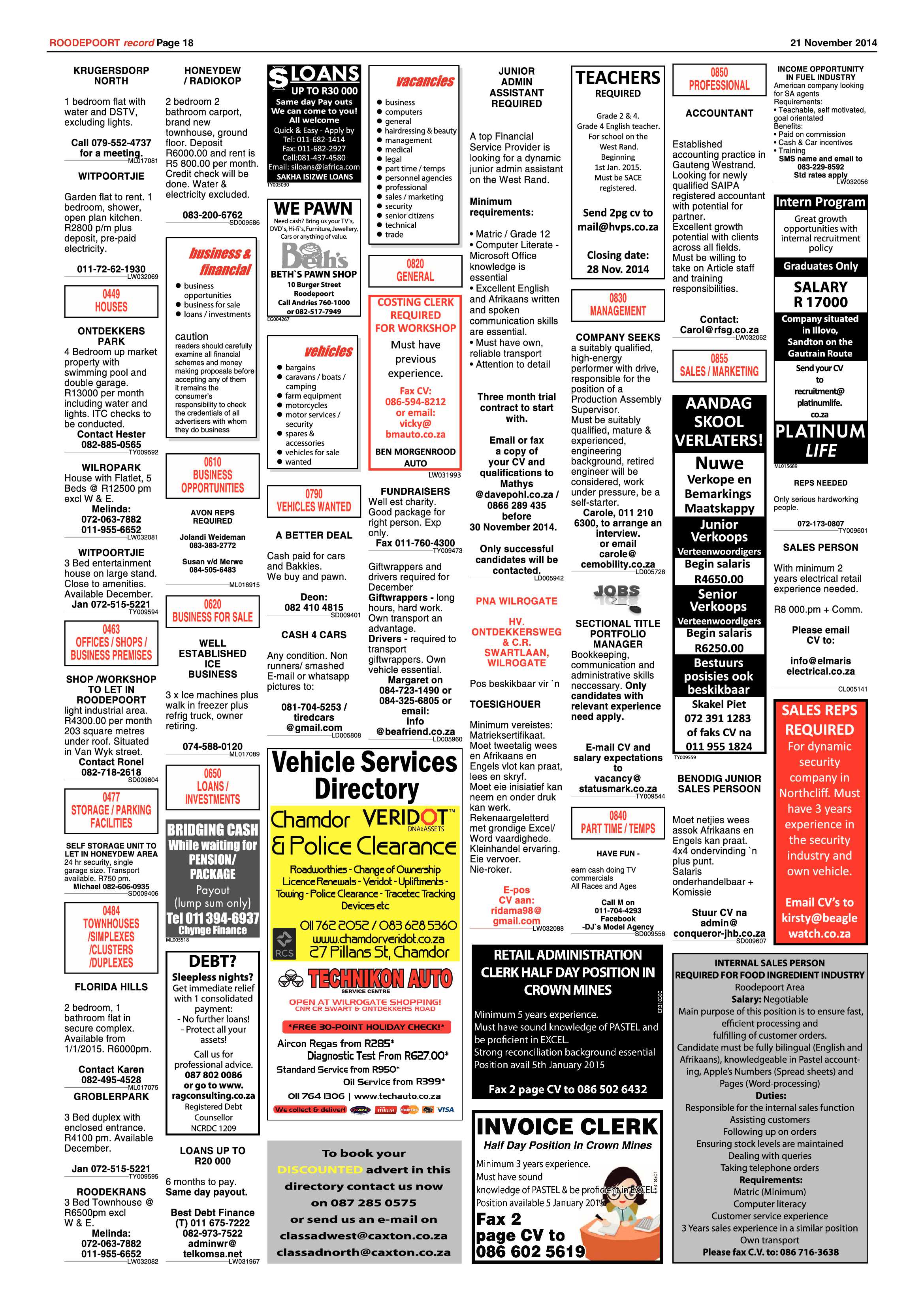 Roodepoort Record 21 November 2014 page 18