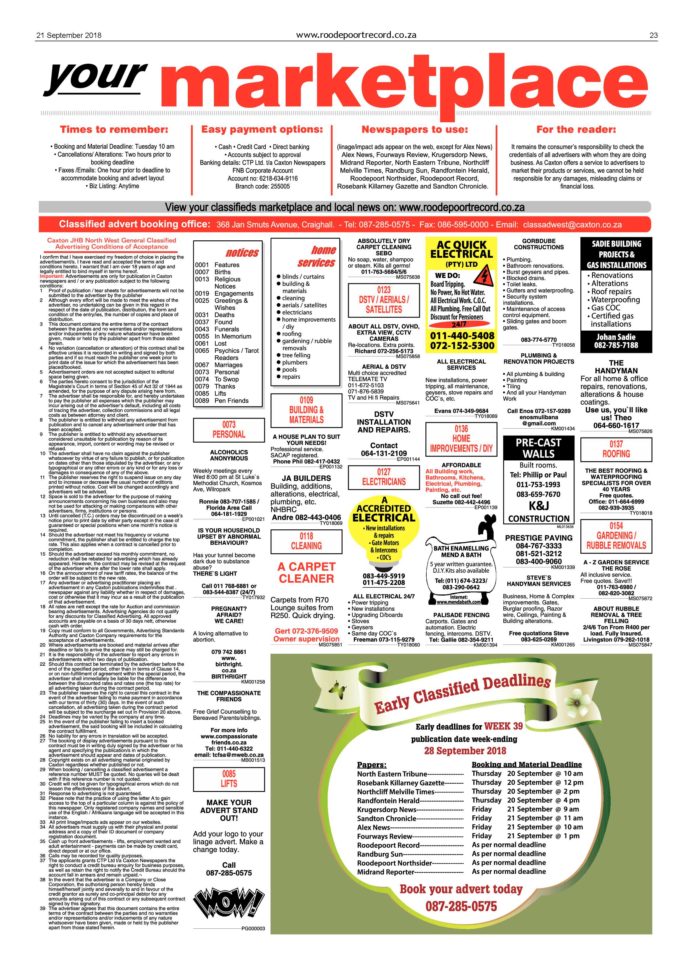 Roodepoort Record 21 September 2018 page 23