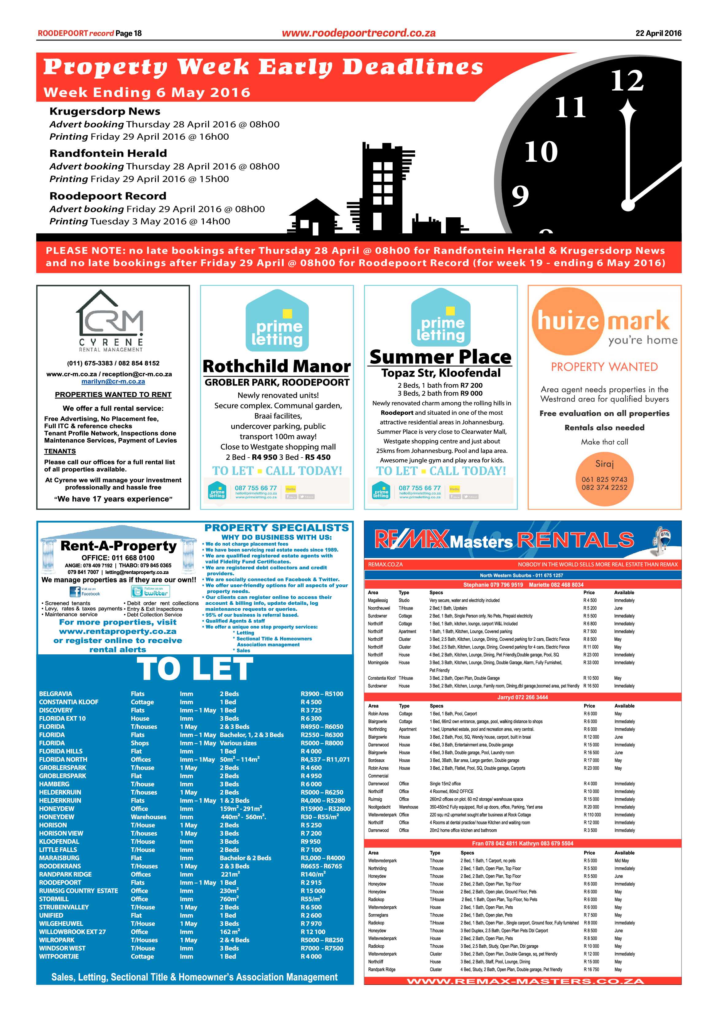 Roodepoort Record 22 April 2016 page 18