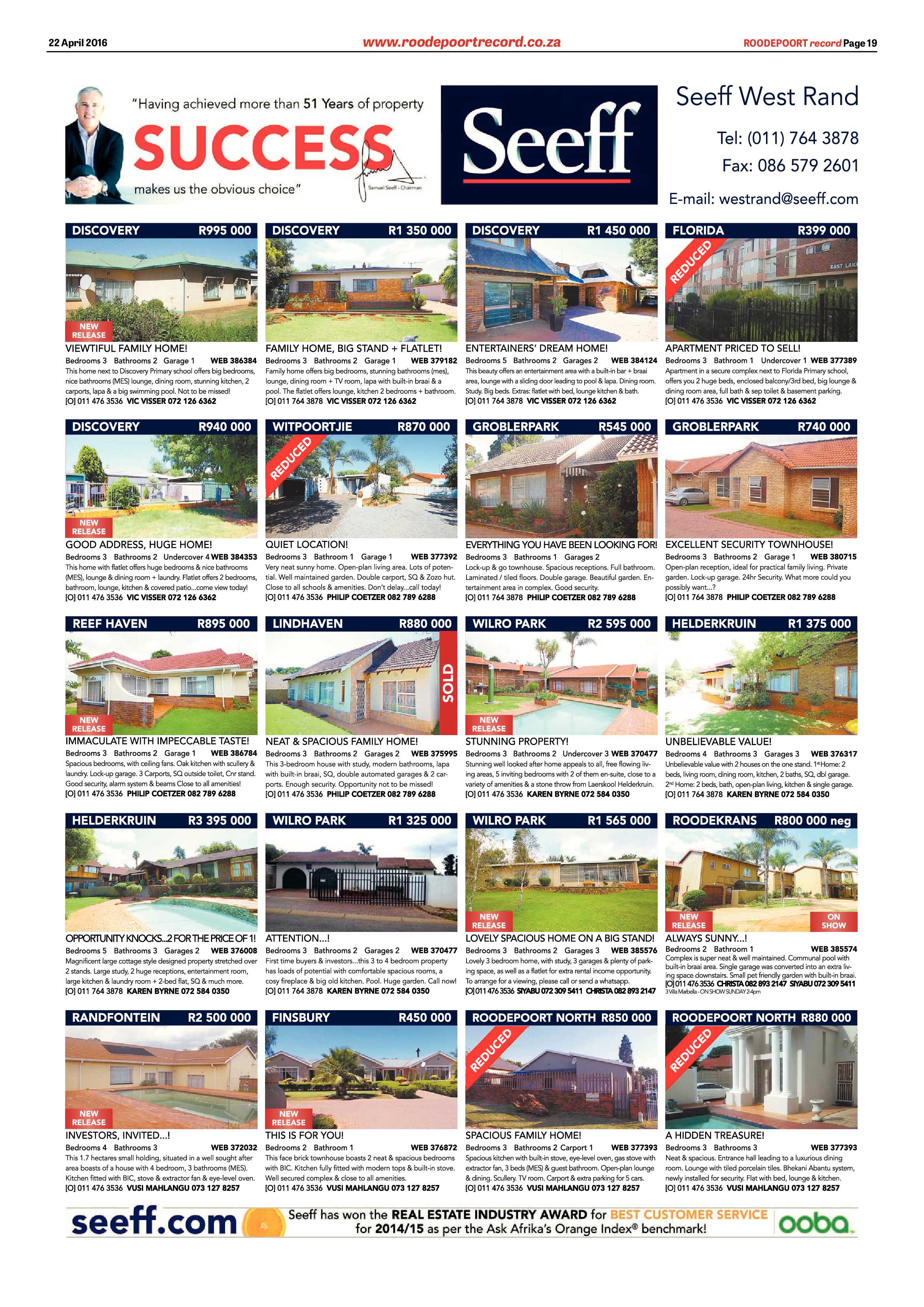 Roodepoort Record 22 April 2016 page 19