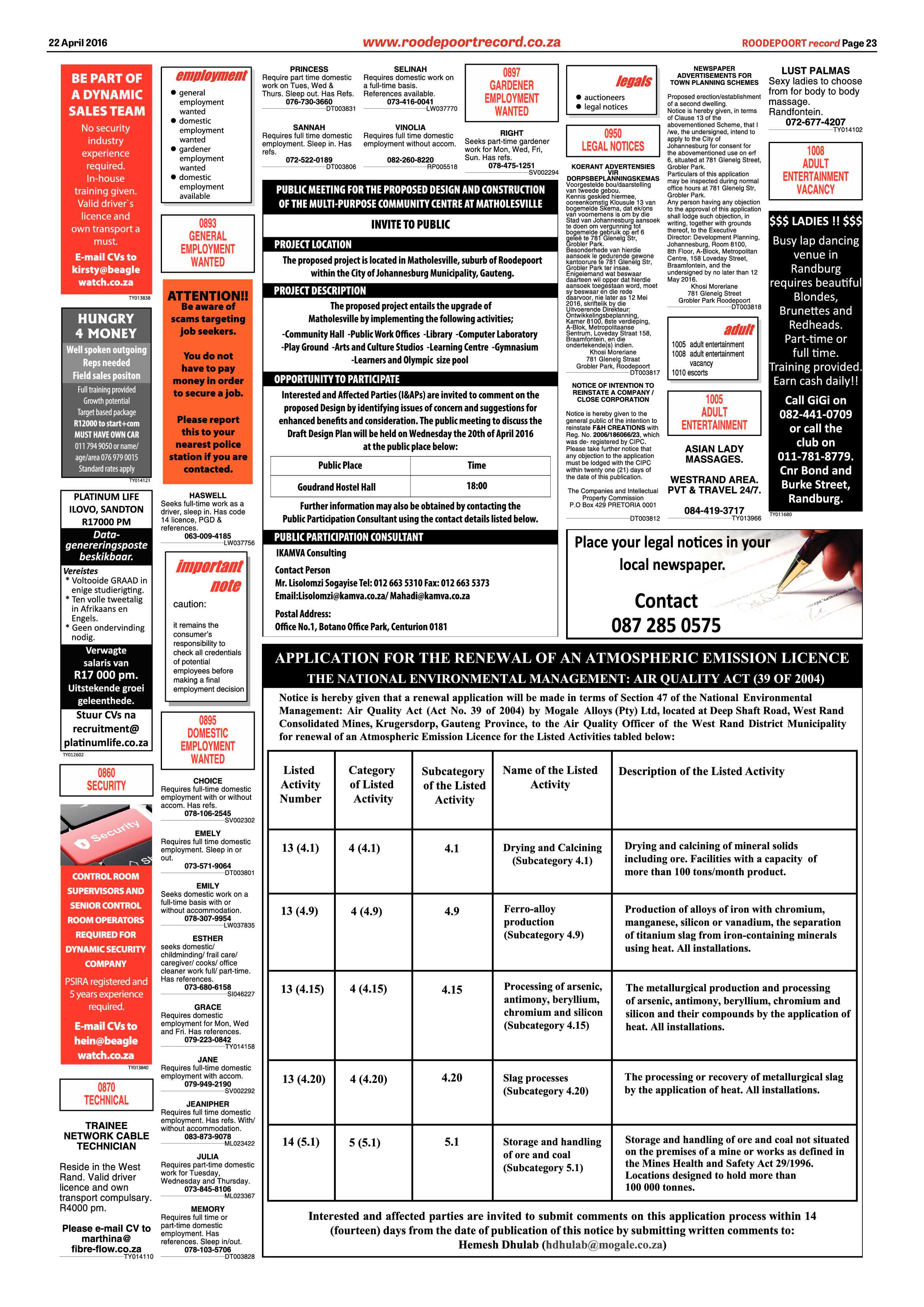 Roodepoort Record 22 April 2016 page 23