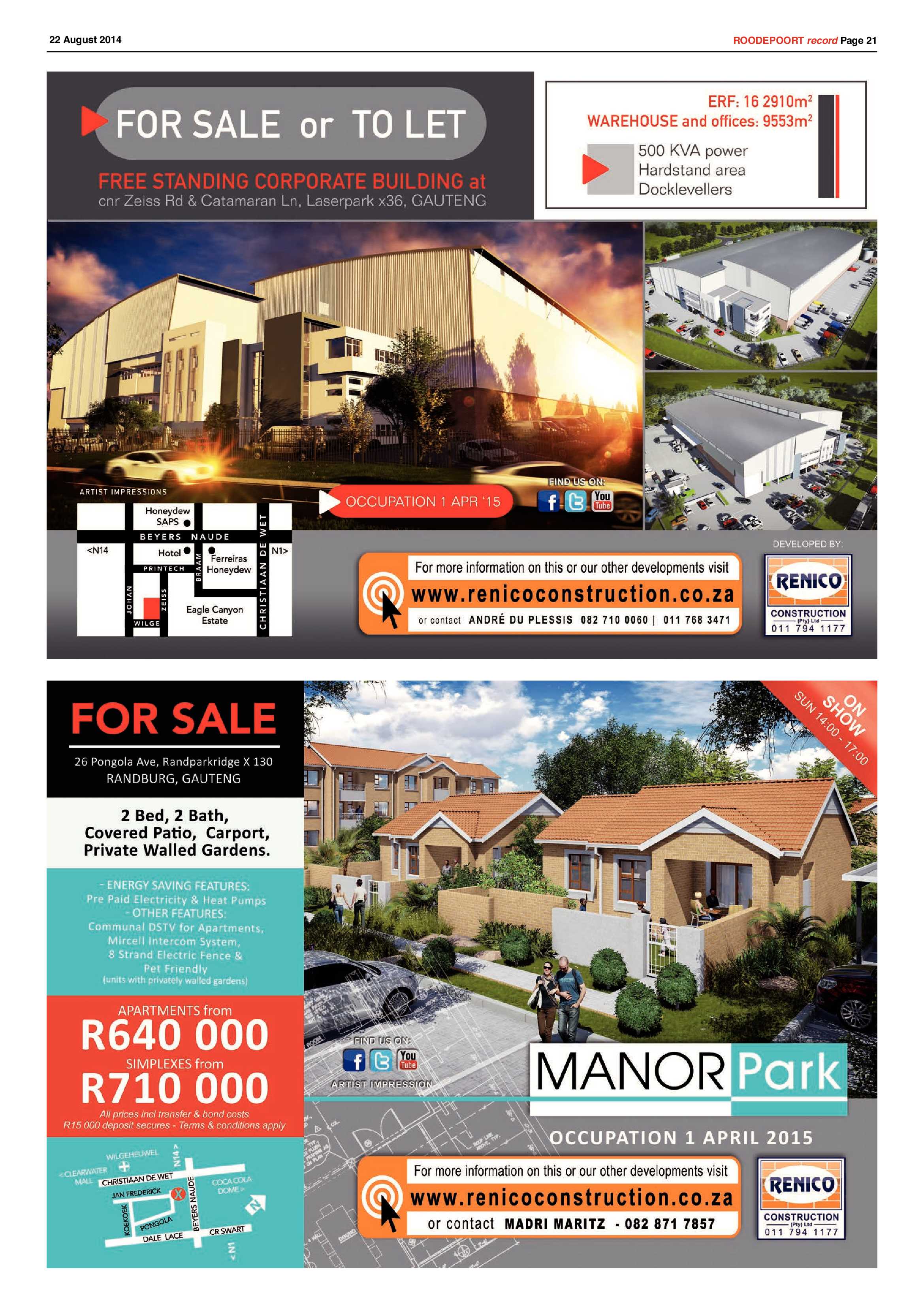 Roodepoort Record 22 August 2014 page 21