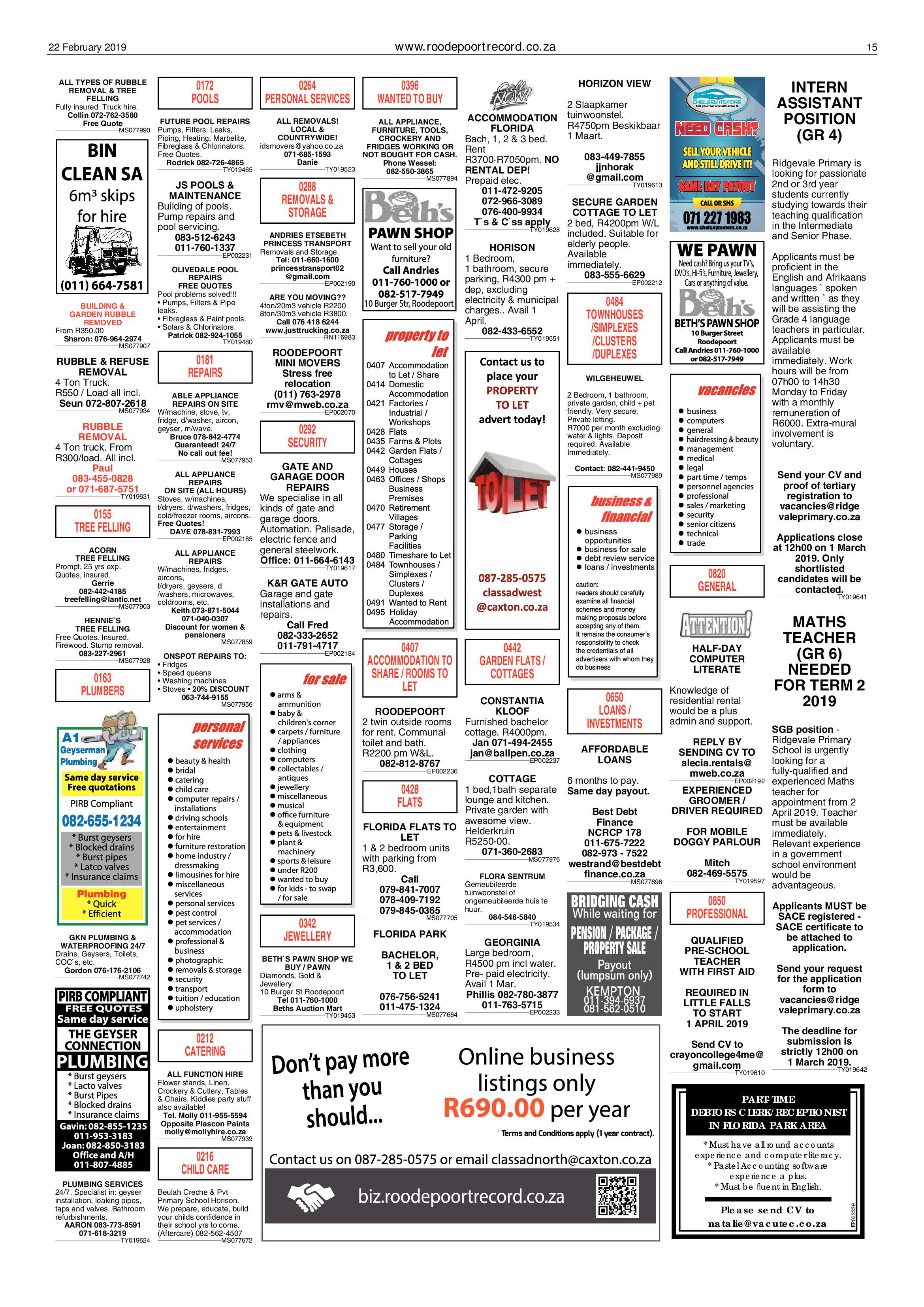 Roodepoort Record 22 February 2019 page 15