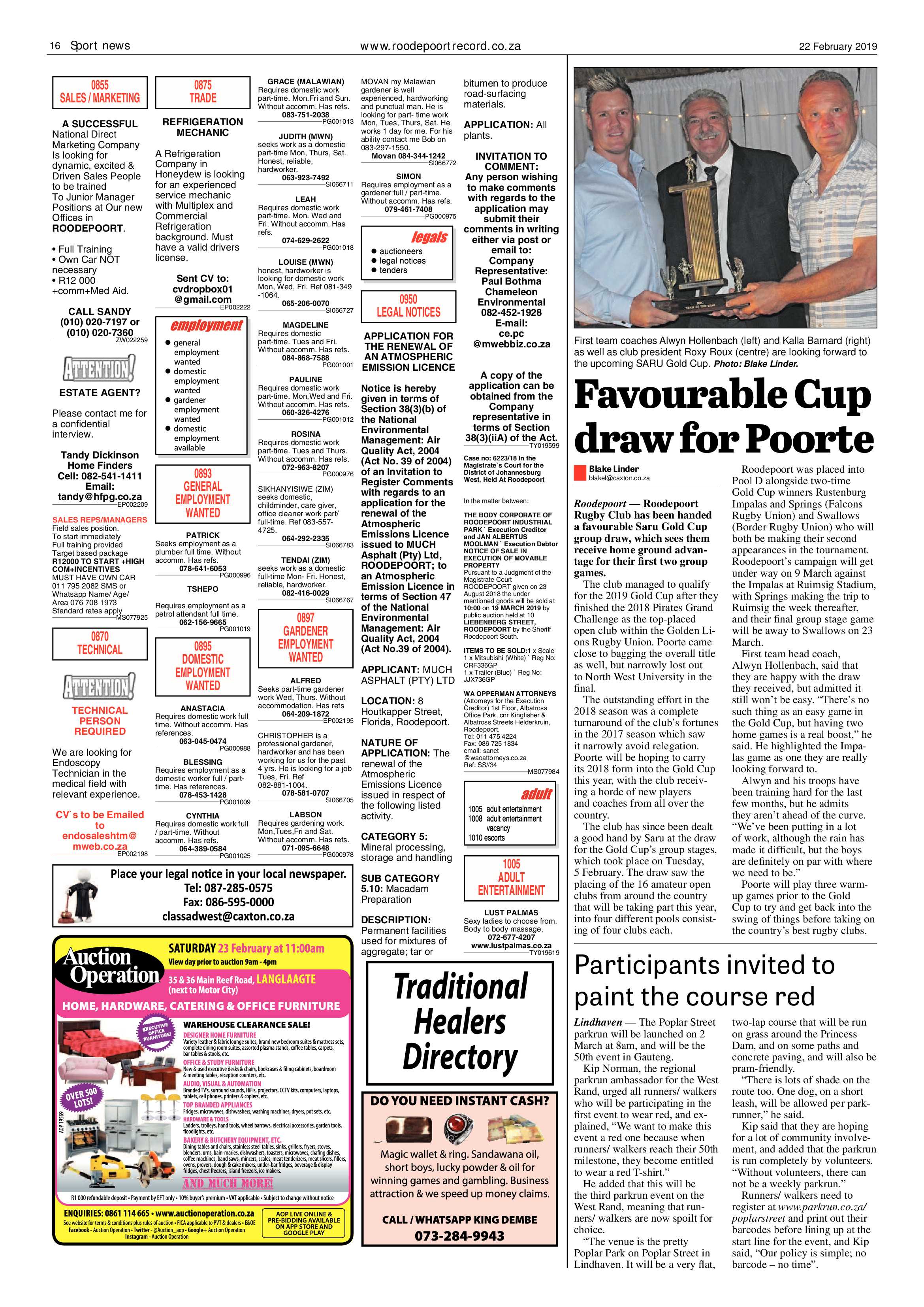 Roodepoort Record 22 February 2019 page 16