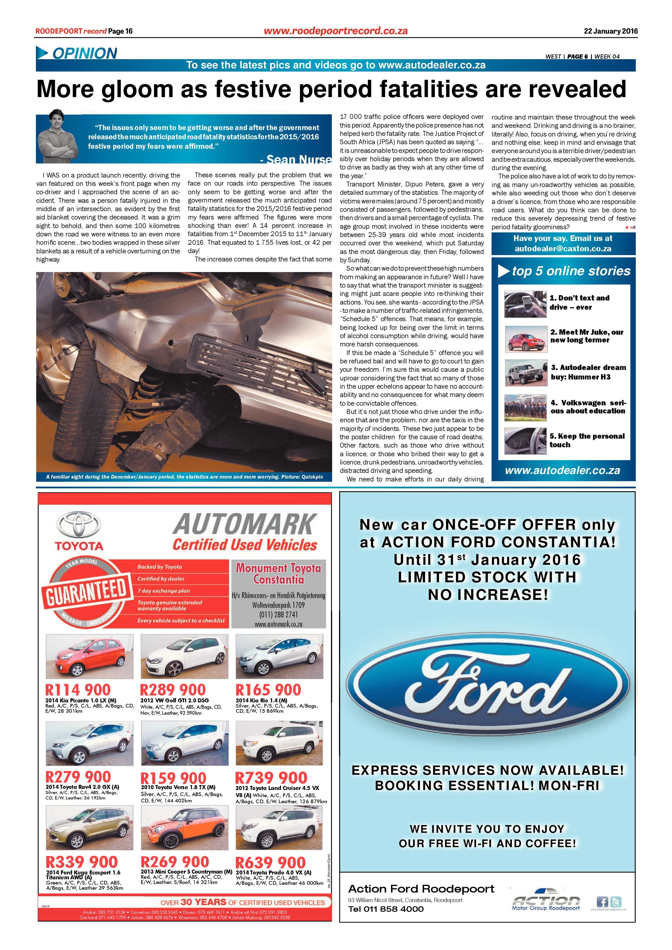 Roodepoort Record 22 January 2016 page 16