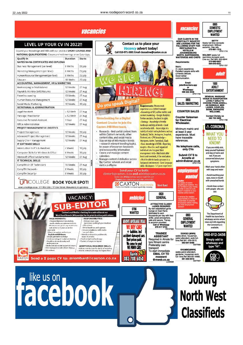 Roodepoort Record 22 July 2022 page 11