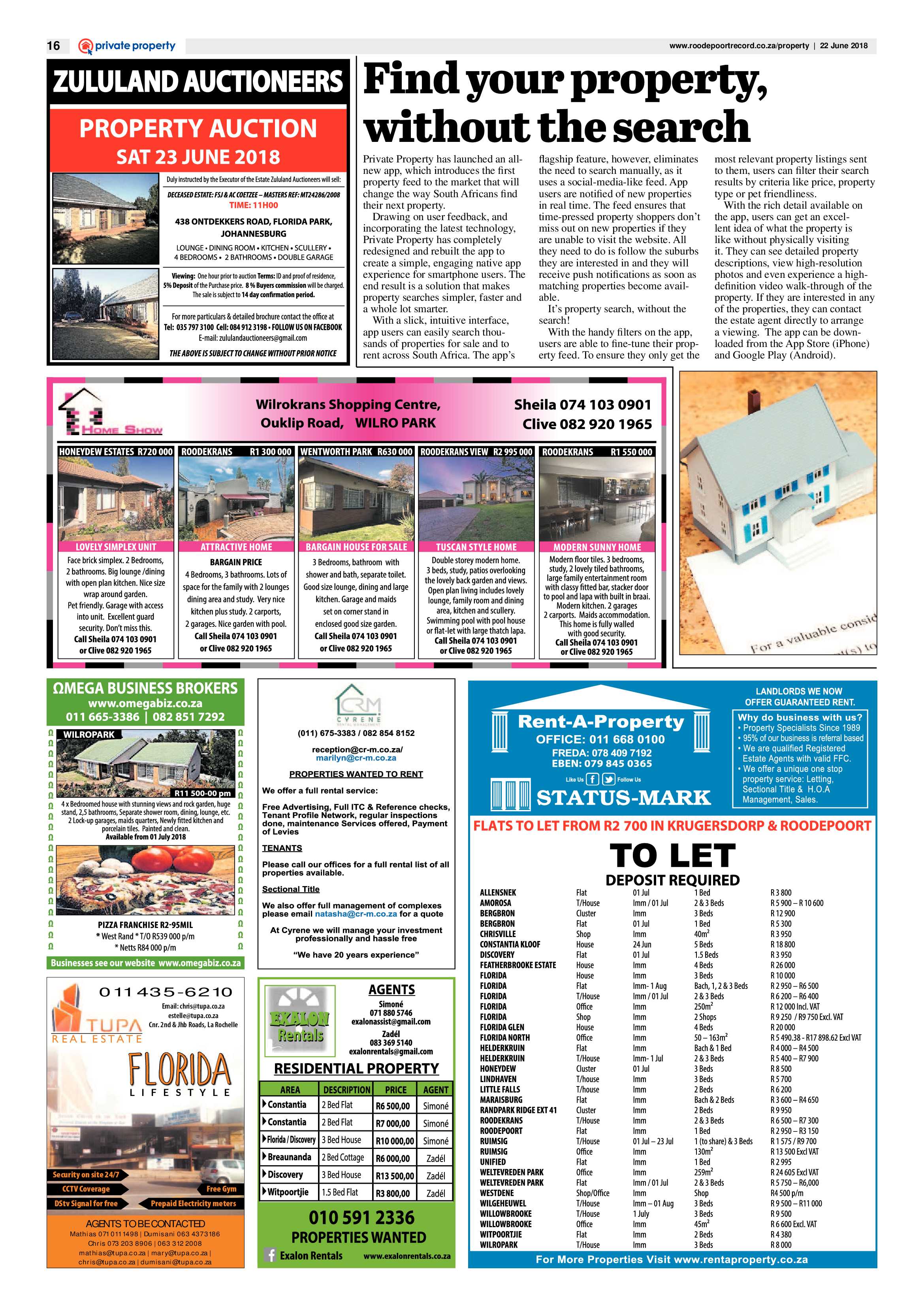 Roodepoort Record 22 June 2018 page 16