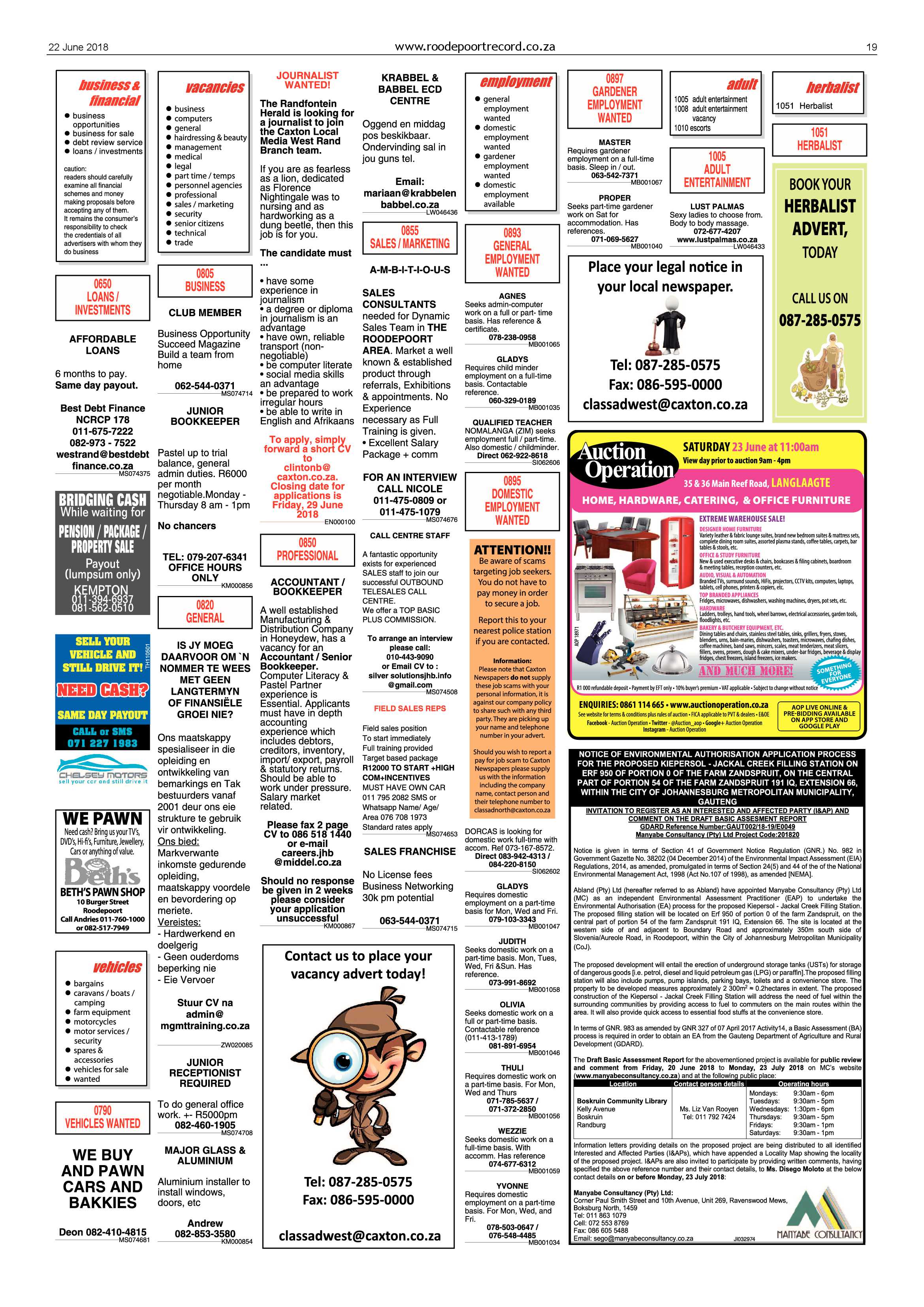 Roodepoort Record 22 June 2018 page 19