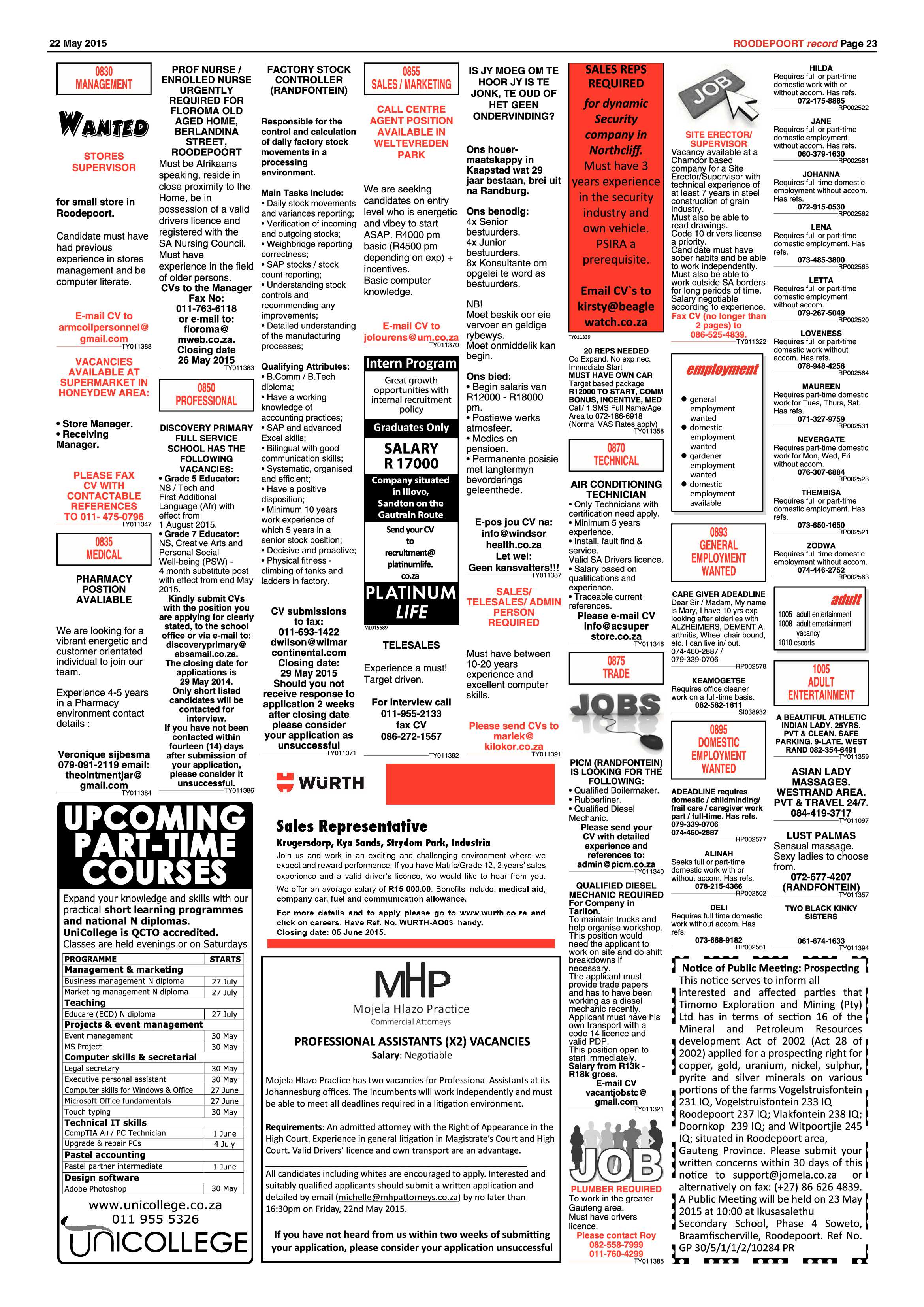 Roodepoort Record 22 May 2015 page 23