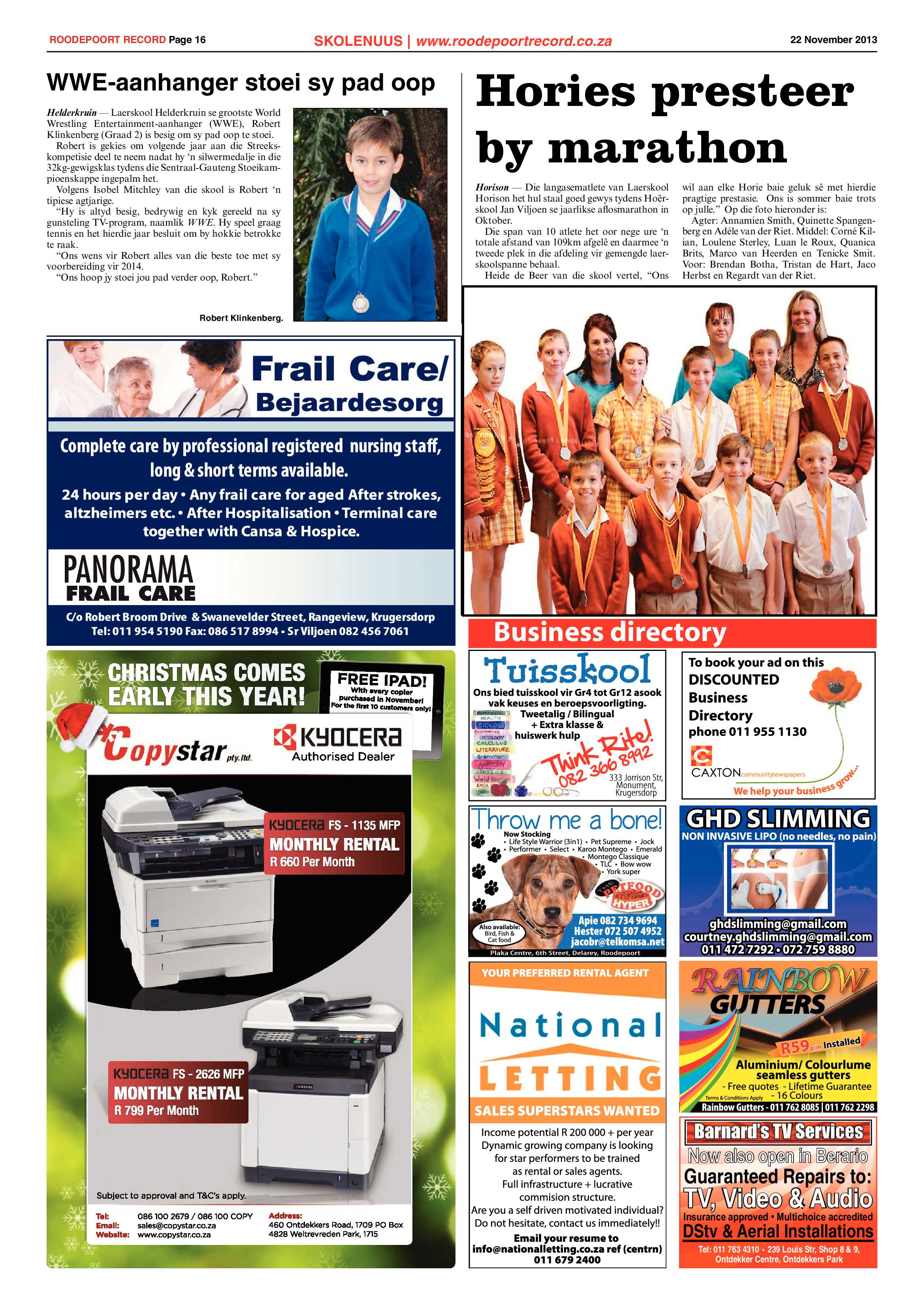 Roodepoort Record 22 November 2013 page 18