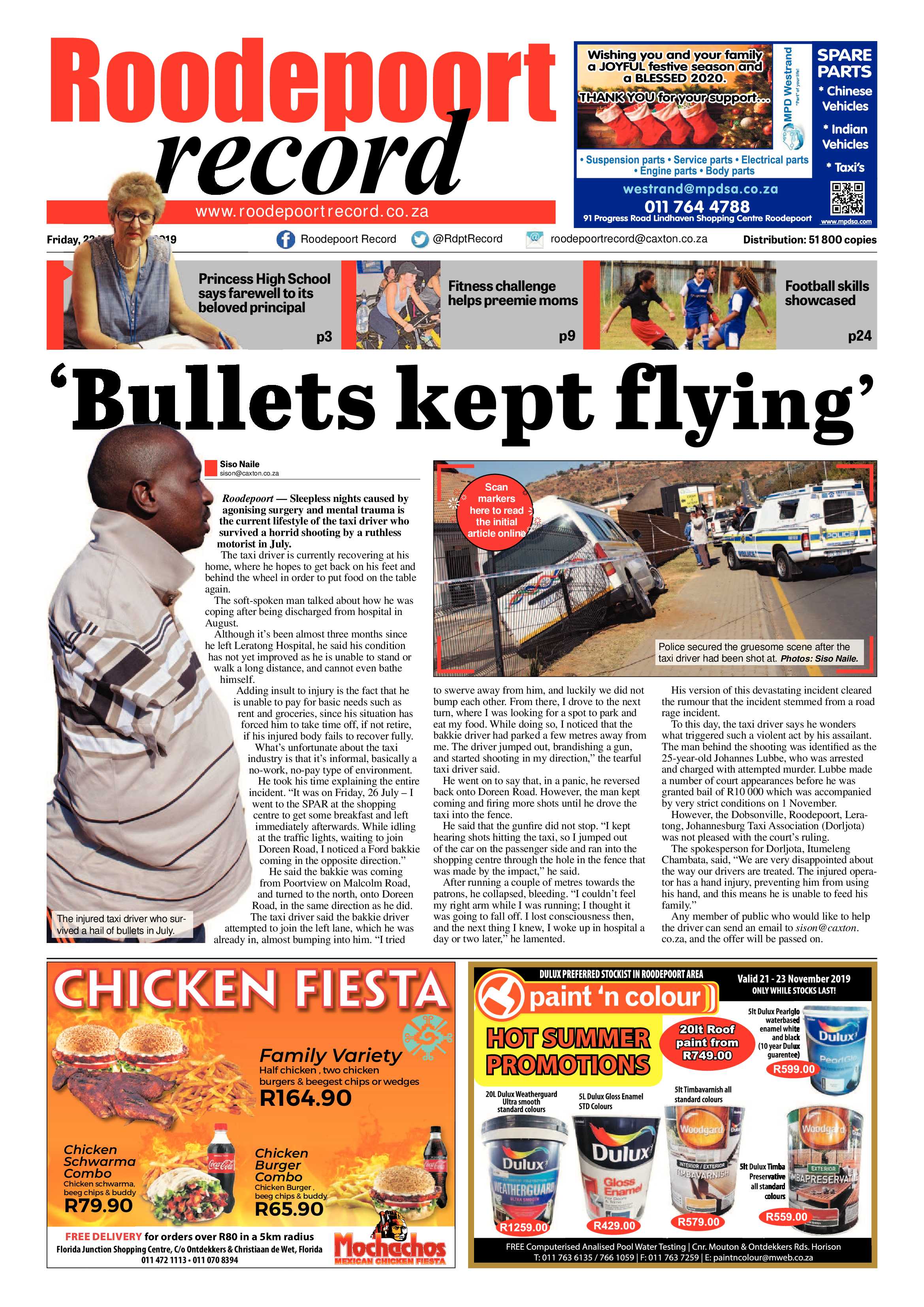 Roodepoort Record 22 November 2019 page 1