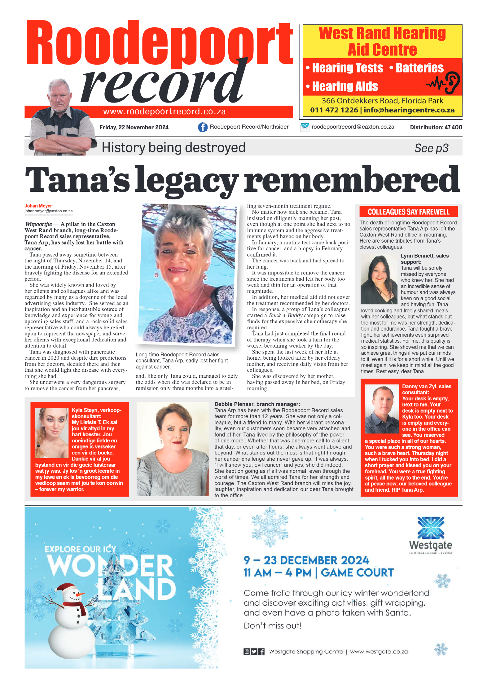 Roodepoort Record 22 November 2023 page 1