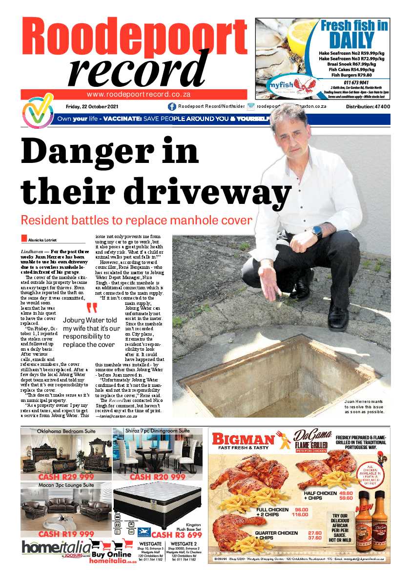 Roodepoort Record 22 October 2021 page 1