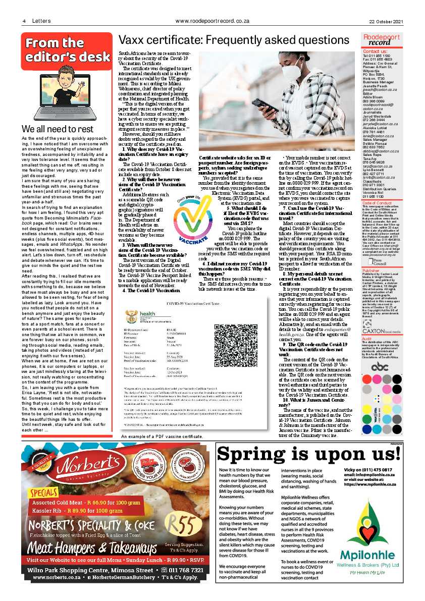 Roodepoort Record 22 October 2021 page 4