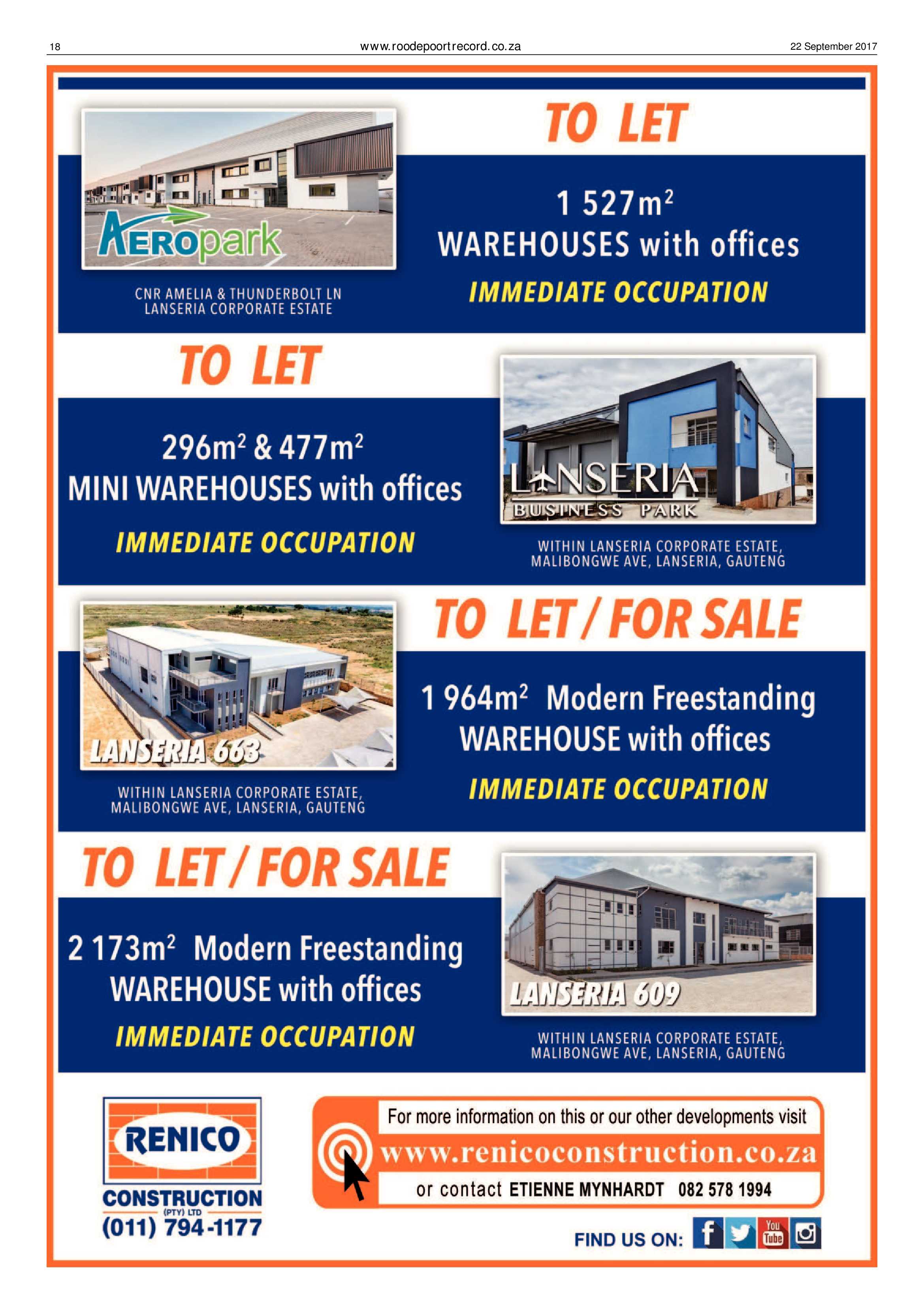 Roodepoort Record 22 September 2017 page 18