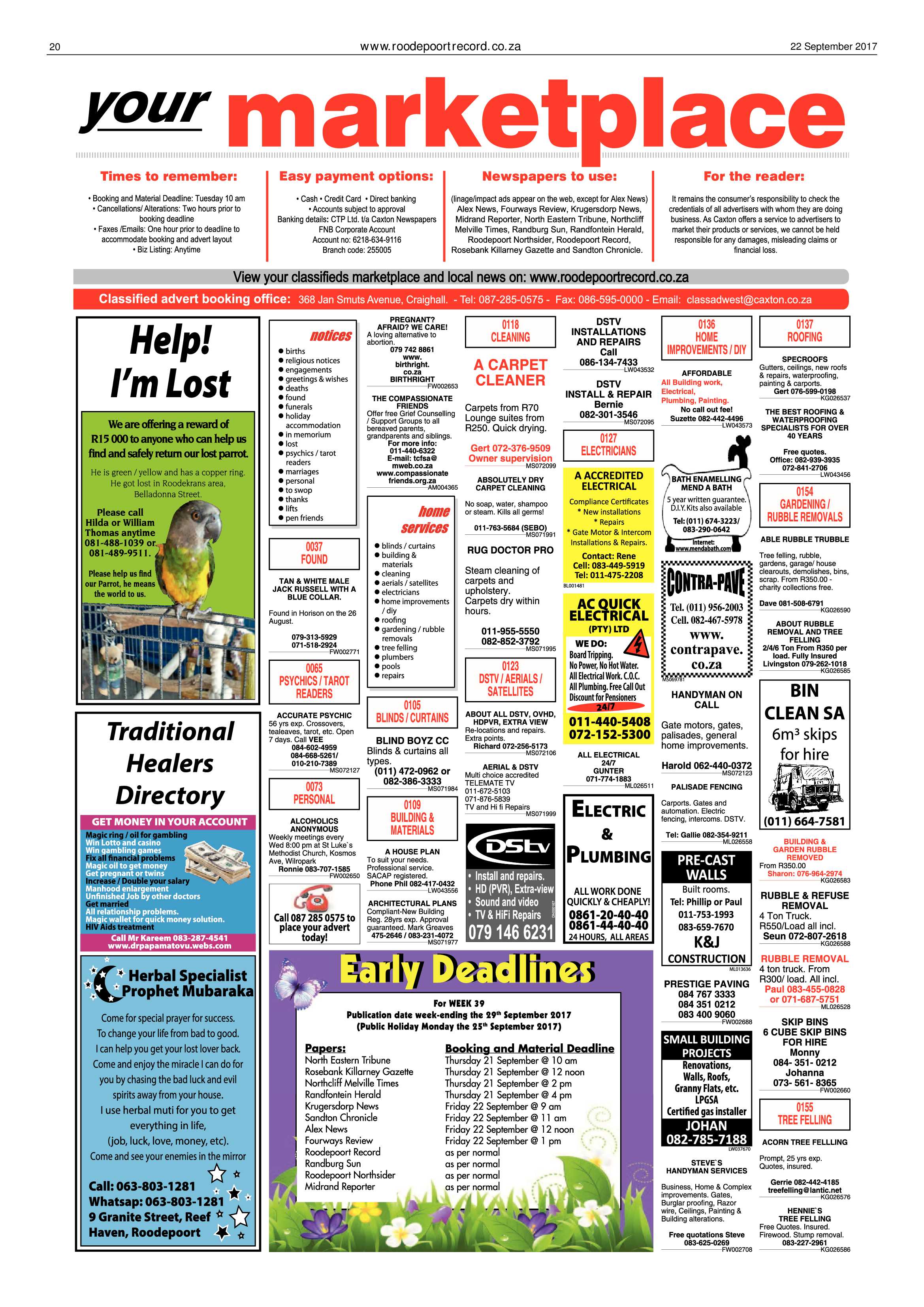 Roodepoort Record 22 September 2017 page 20