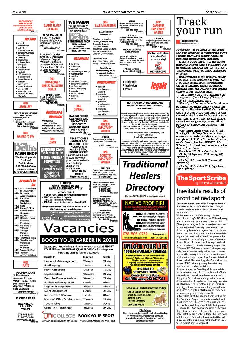 Roodepoort Record 23 April 2021 page 11