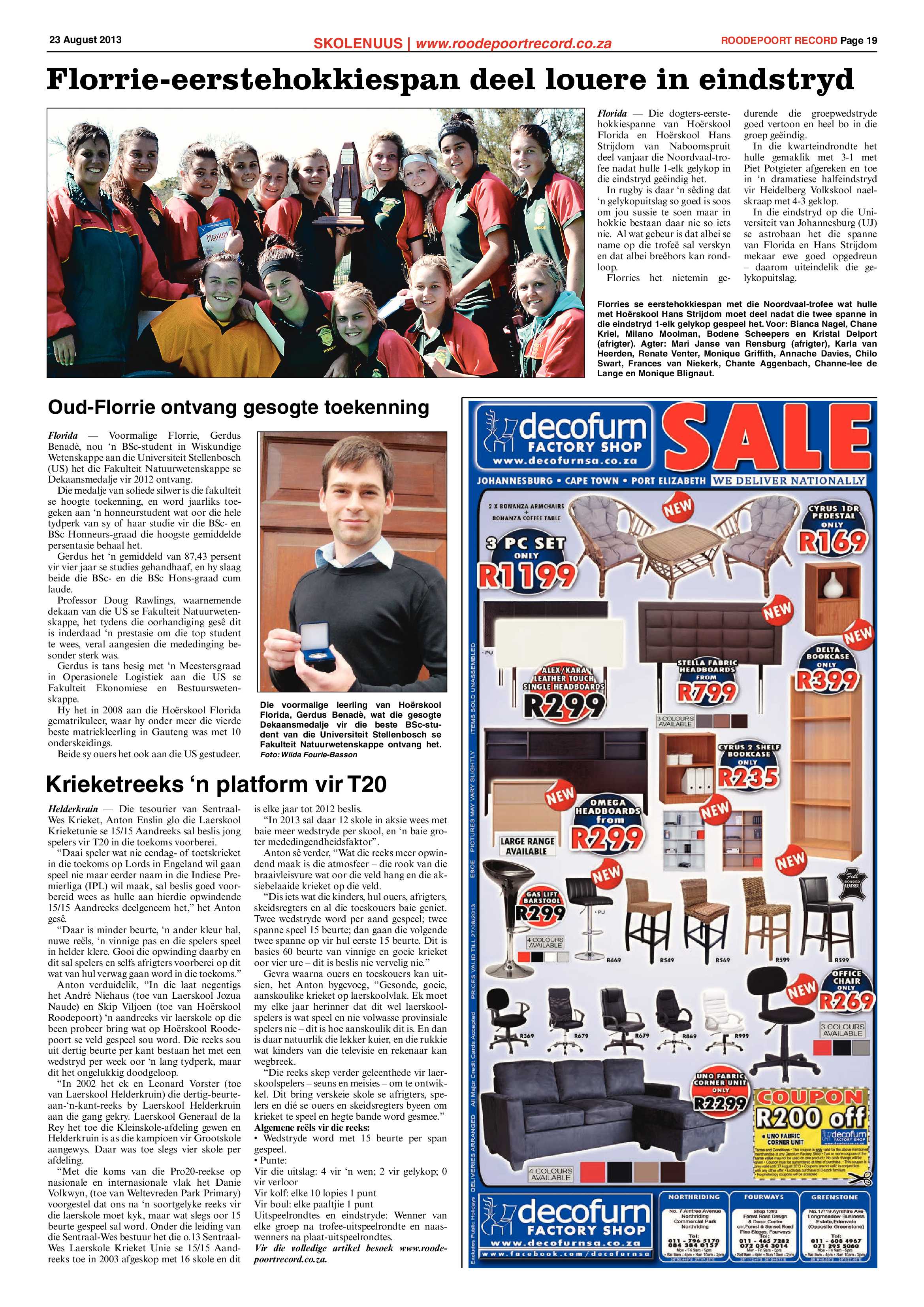 Roodepoort Record 23 August 2013 page 19