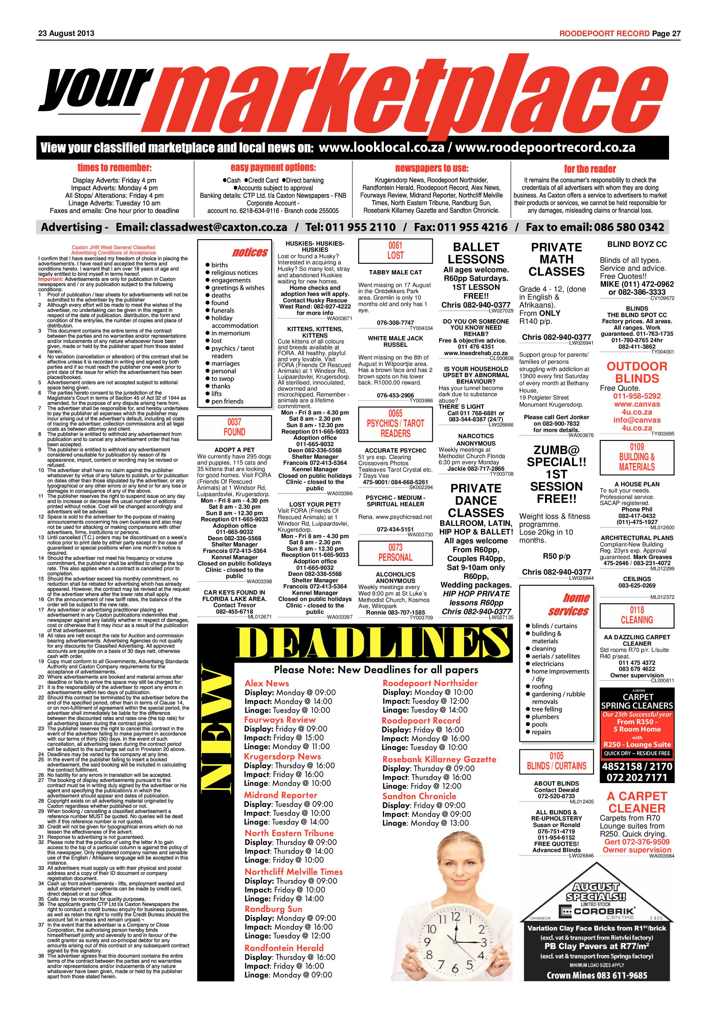 Roodepoort Record 23 August 2013 page 27