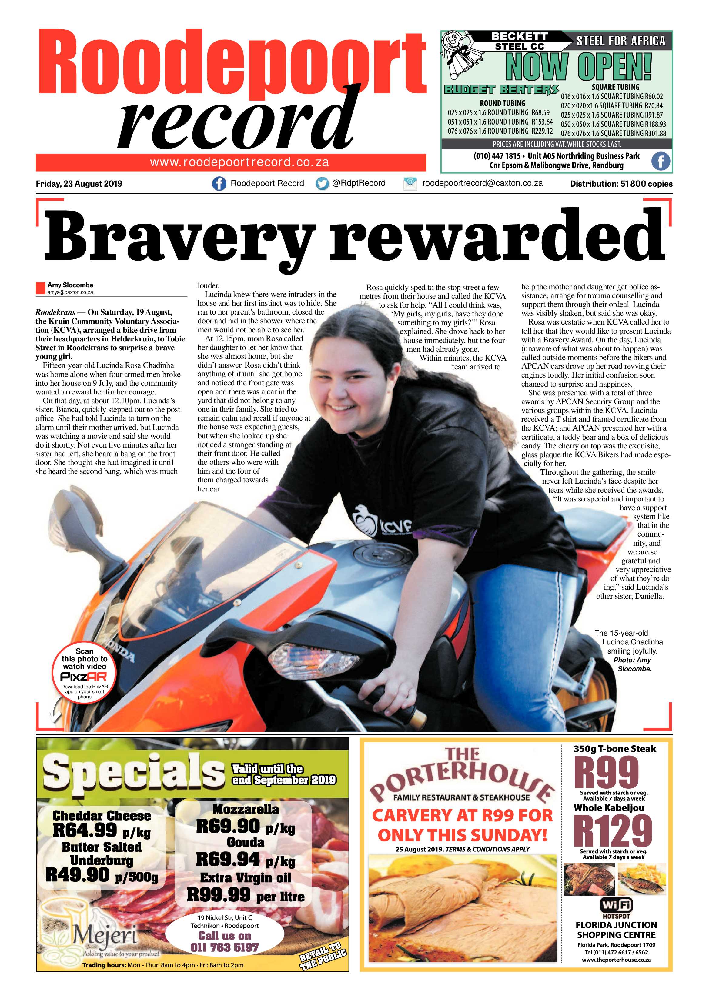 Roodepoort Record 23 August 2019 page 1