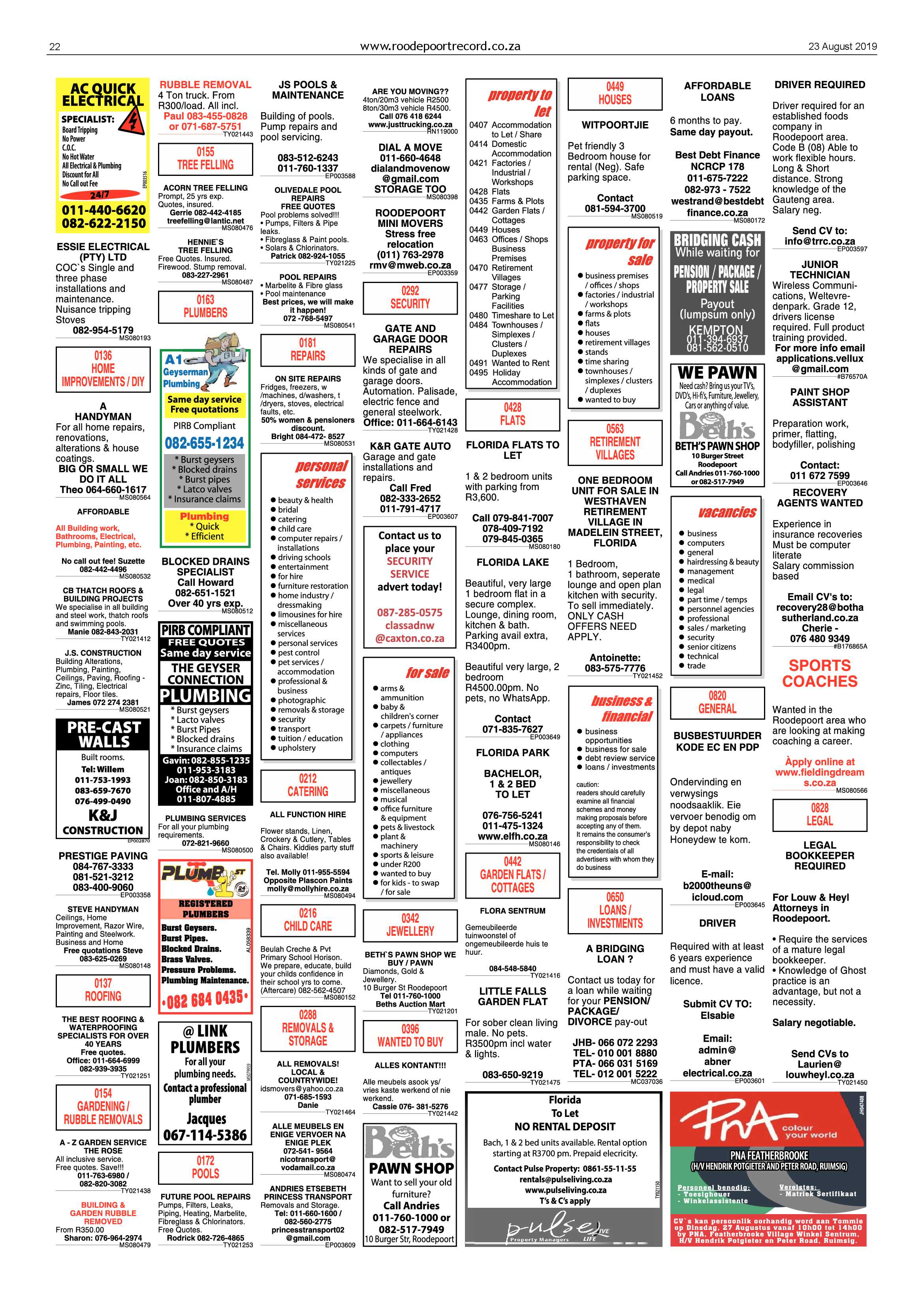 Roodepoort Record 23 August 2019 page 22